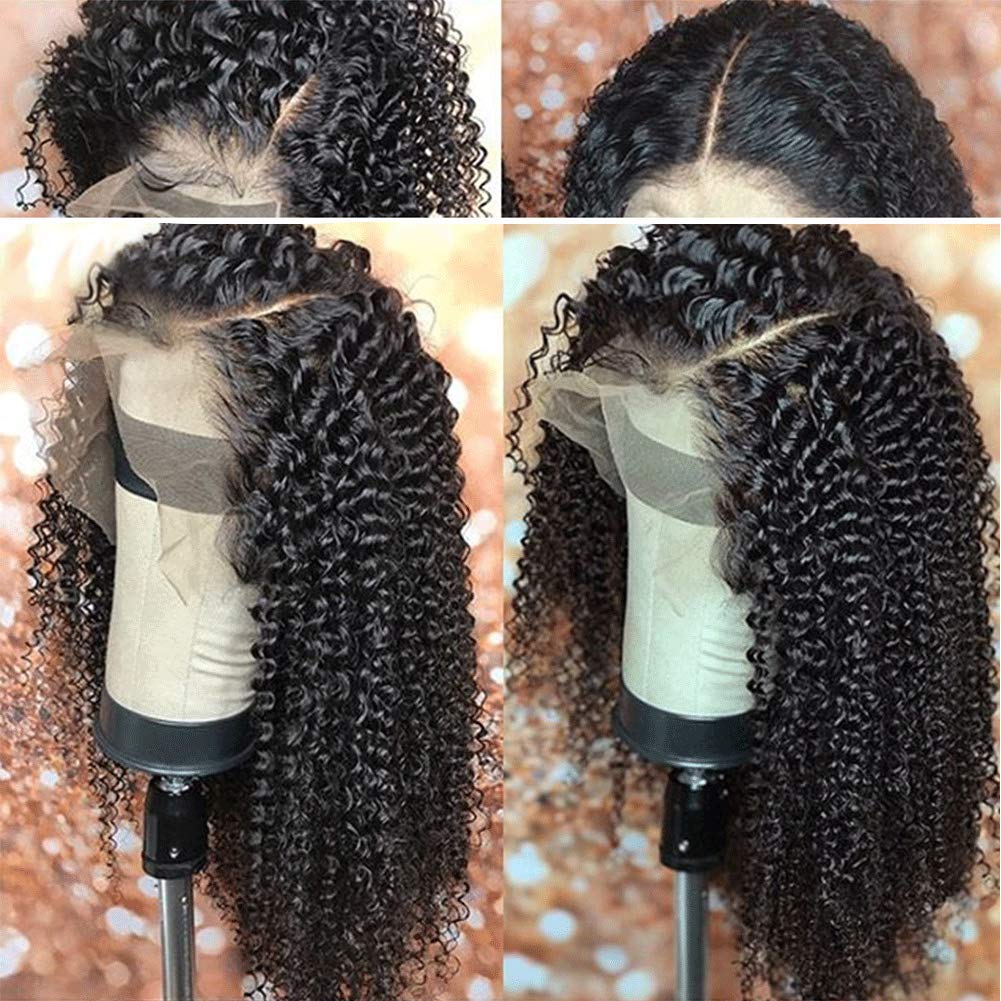 150% Density 9A Remy Brazilian Human Hair Wig for Black Women - Kinky Curly 360 Lace Frontal Wig with Baby Hair & Pre-Plucked Hairline | Deep Curly 12