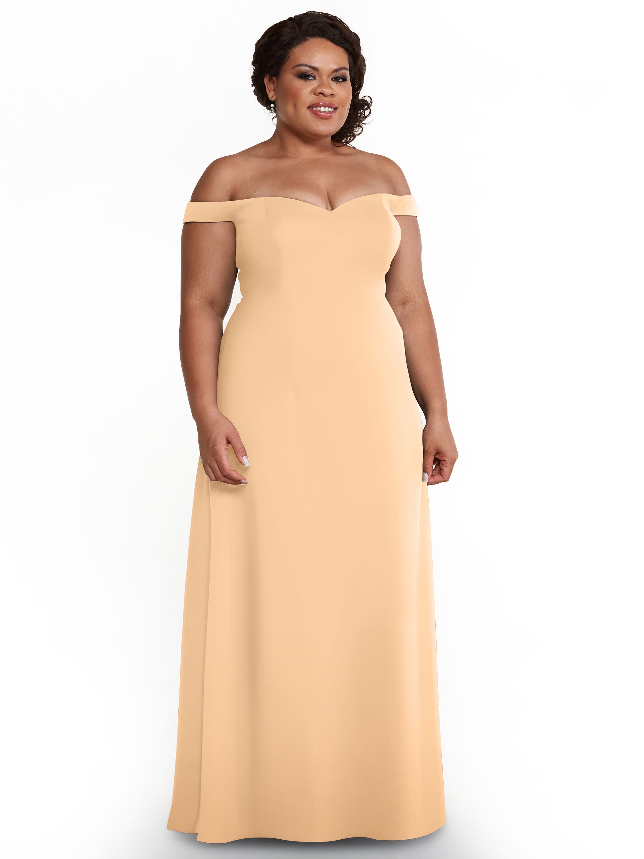Elegant A-Line Double Knit Bridesmaid Dress with Off-the-Shoulder Straps - Perfect for Weddings, Formal Events & Special Occasions