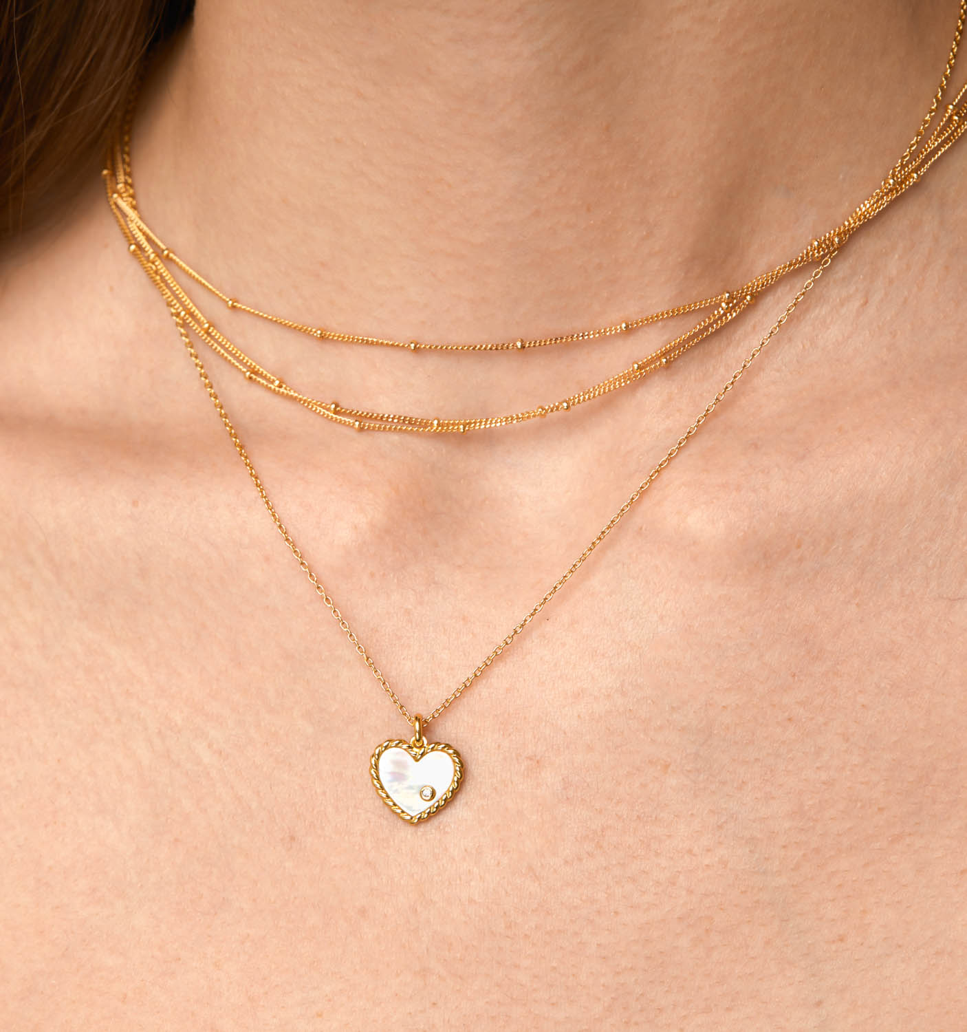 Heart Pendant Necklace for Women - Elegant MOP Jewelry Gift for Her - Perfect for Valentine's Day, Anniversary & Romantic Occasions