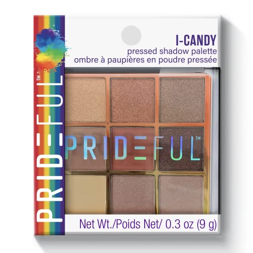 Prideful - I Candy - Pressed Shadow Palette (Aurora) | Highly Pigmented Eye Shadow Palette with Aurora Shades | Perfect for Party, Night Out & Special Occasion Makeup