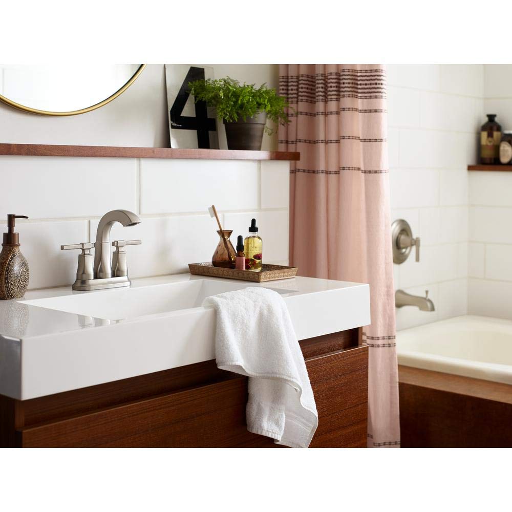 Moen Ayda Single-Handle 1-Spray Brushed Nickel Shower Faucet with Spot Resist Finish (Valve Included) - Perfect for Modern Bathroom Renovations and Spa-Like Shower Experiences