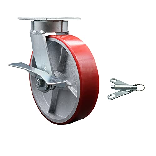 Swivel - Brake & Bolt on Swivel Lock - Red