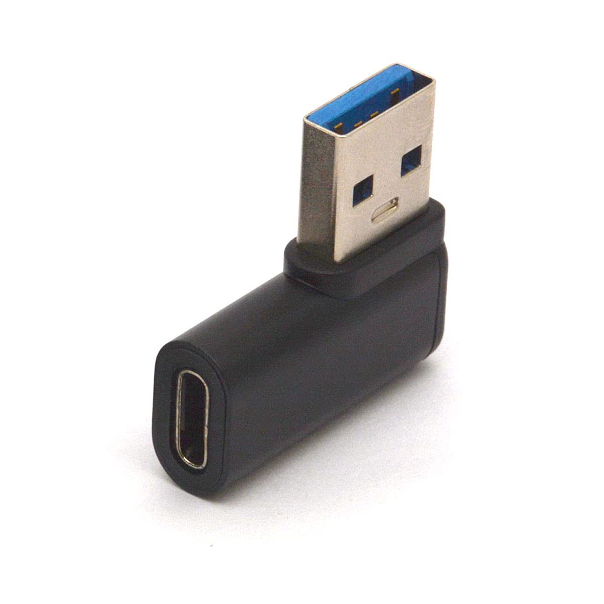 Tomost 90 Degree Left Angled USB C to USB 3.0 Adapter (2 Pack) - USB Type C Female to USB A Male Converter - Compatible with Laptops, Phones, Tablets & USB Hubs - Perfect for Tight Spaces & Cable Management (Black)