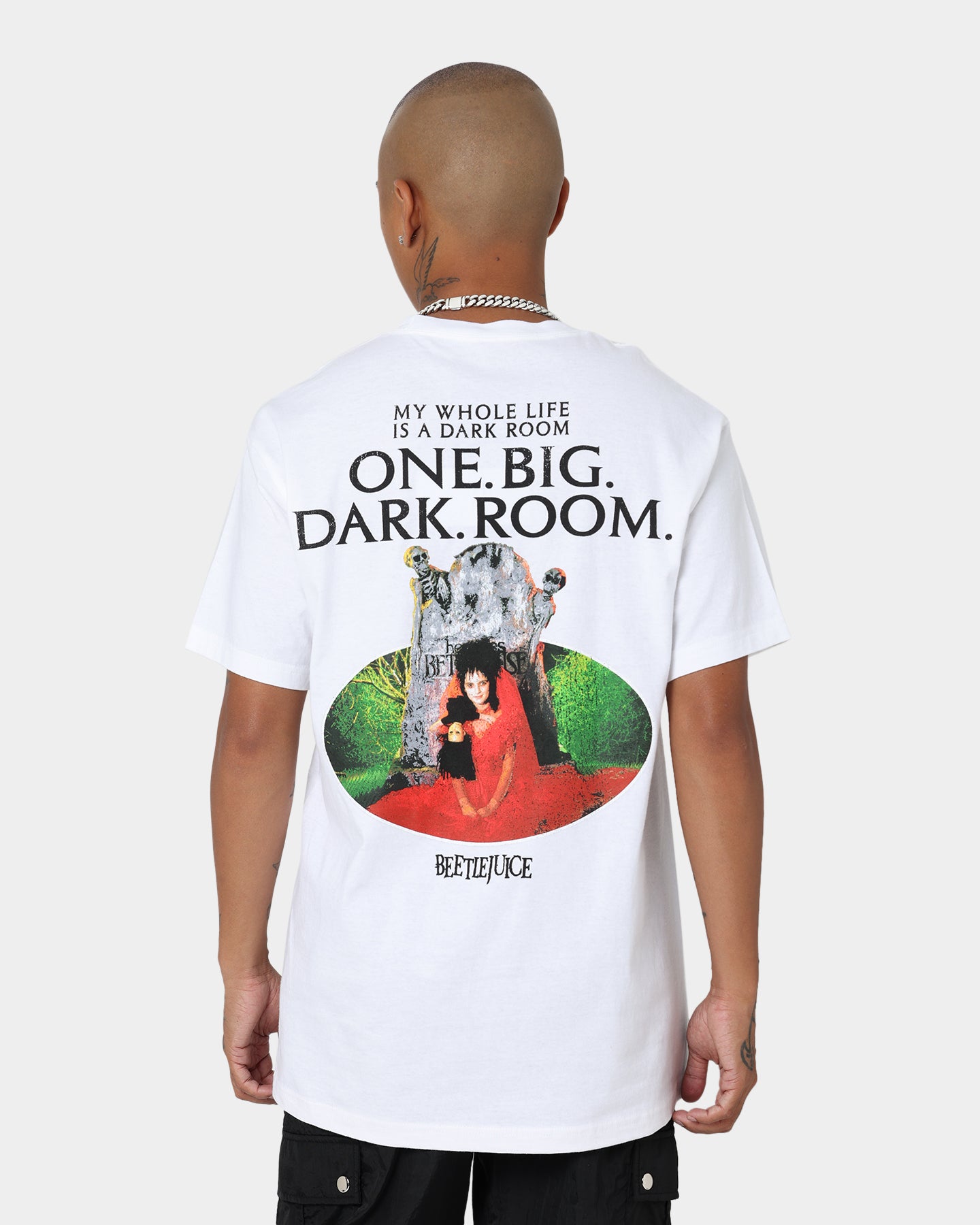 American Thrift Beetlejuice Lydia Deetz T-Shirt - White Cotton Vintage Movie Tee - Perfect for Halloween Costumes & Tim Burton Fans