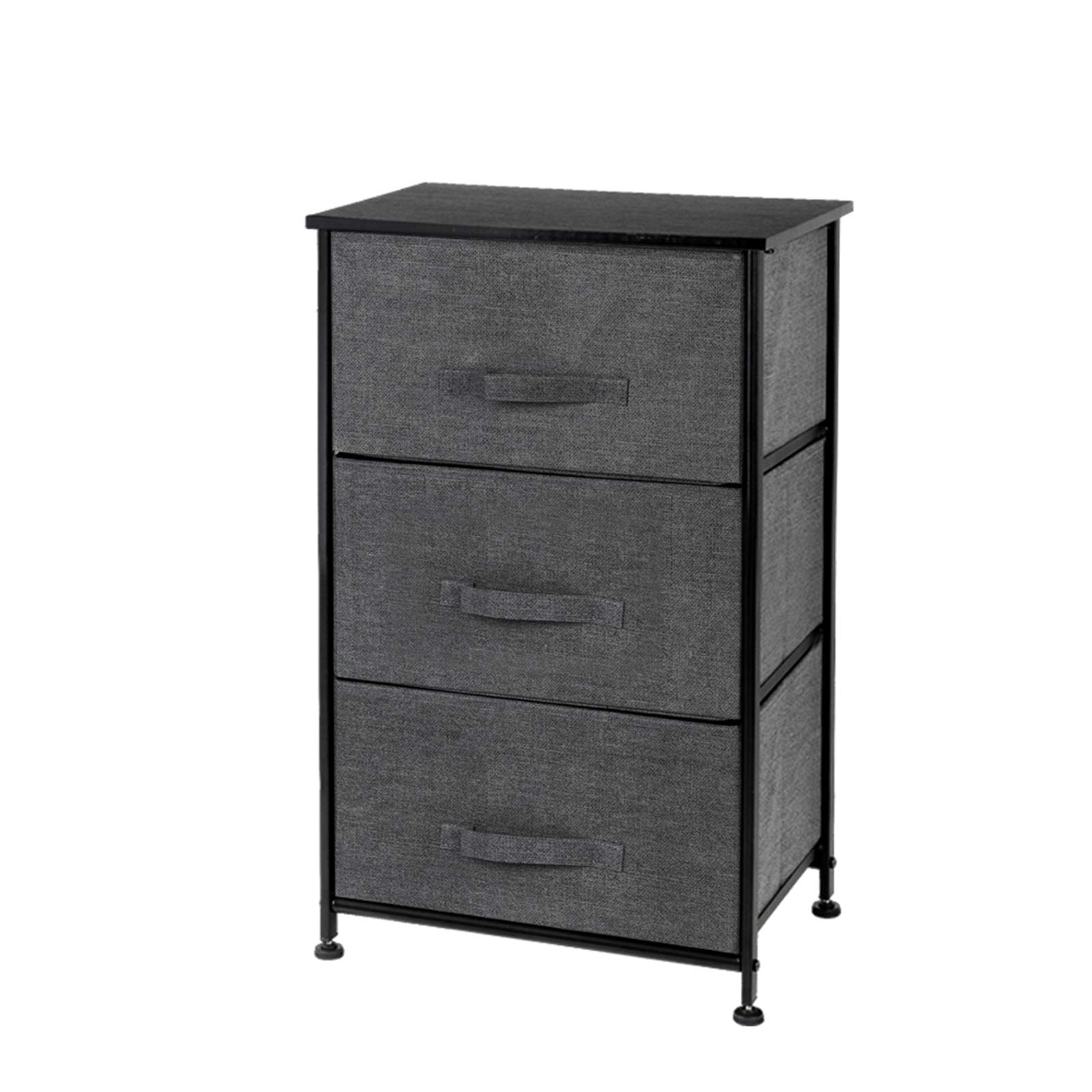 Ochine 3-Tier Vertical Fabric Dresser Storage Organizer with Drawers - End Table, Nightstand for Bedroom, Living Room, Hallway | Space-Saving Closet Organizer, Nursery Storage, Dorm Room Essentials