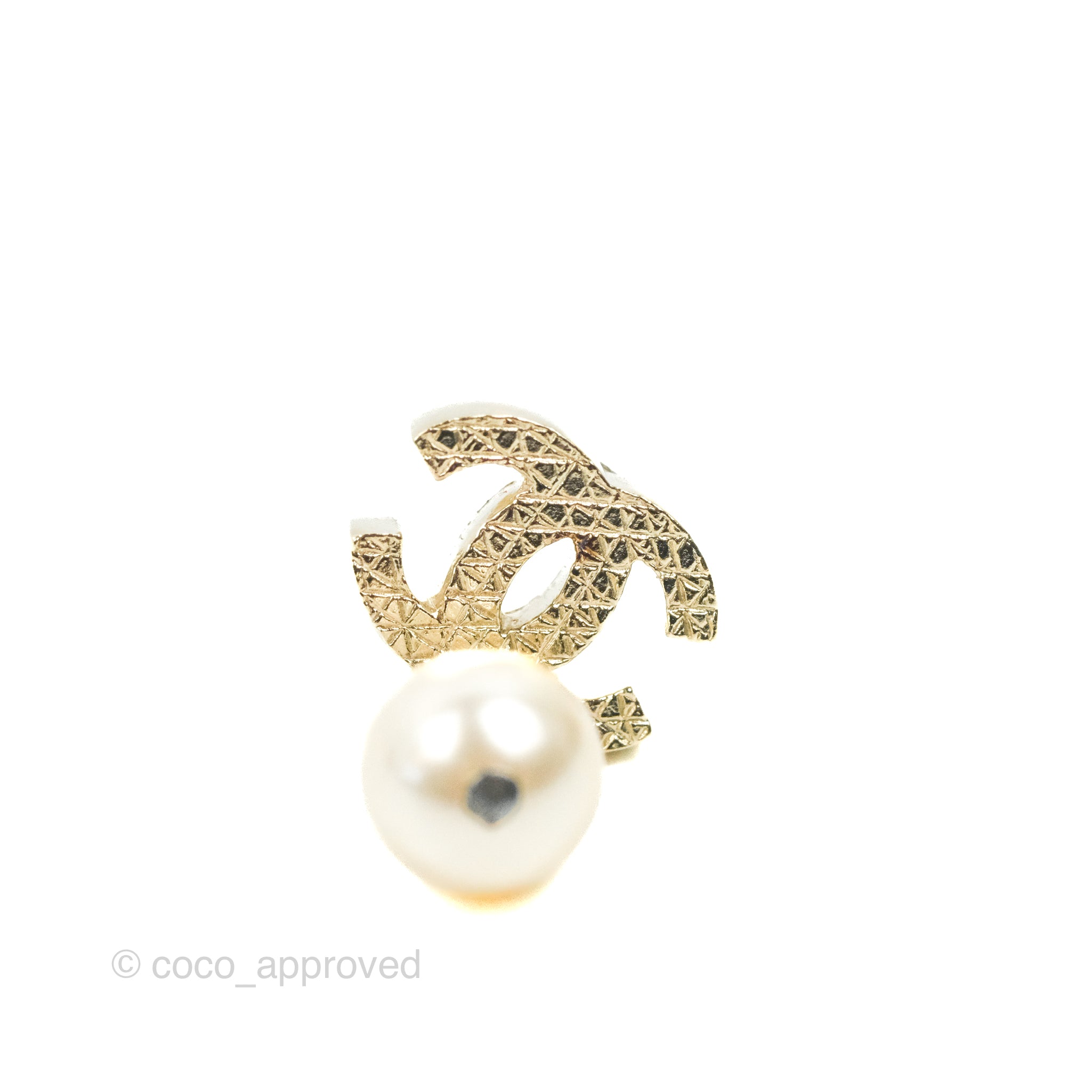 Chanel CC Pearl Drop Earrings in Gold - 13V Luxury Fashion Jewelry for Women | Perfect for Weddings, Parties & Special Occasions
