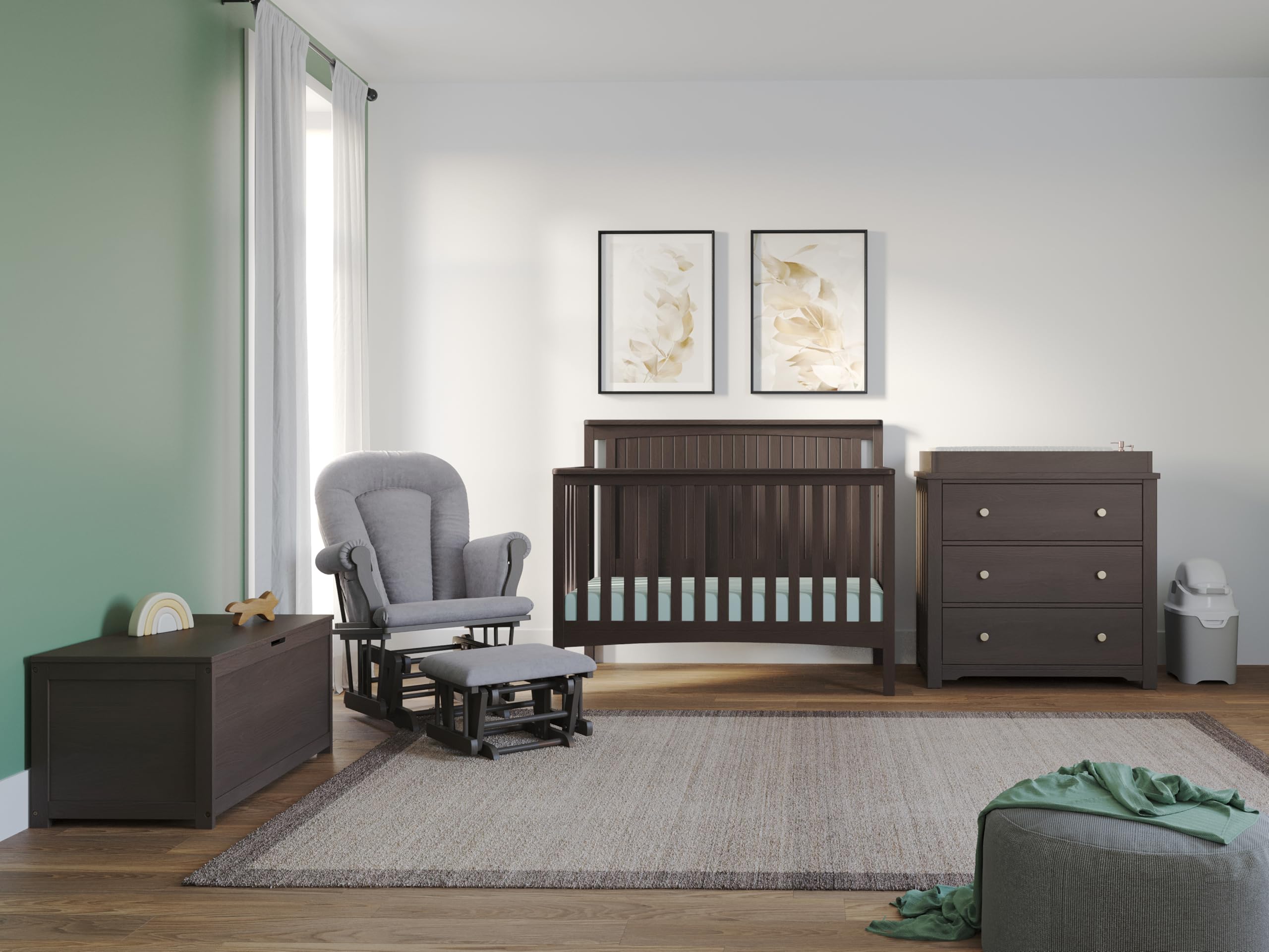 Child Craft Harmony 3-Drawer Dresser with Changing Table Topper - Nursery Furniture for Baby Boys & Girls - Dapper Gray - Perfect for Diaper Changes & Baby Clothes Storage