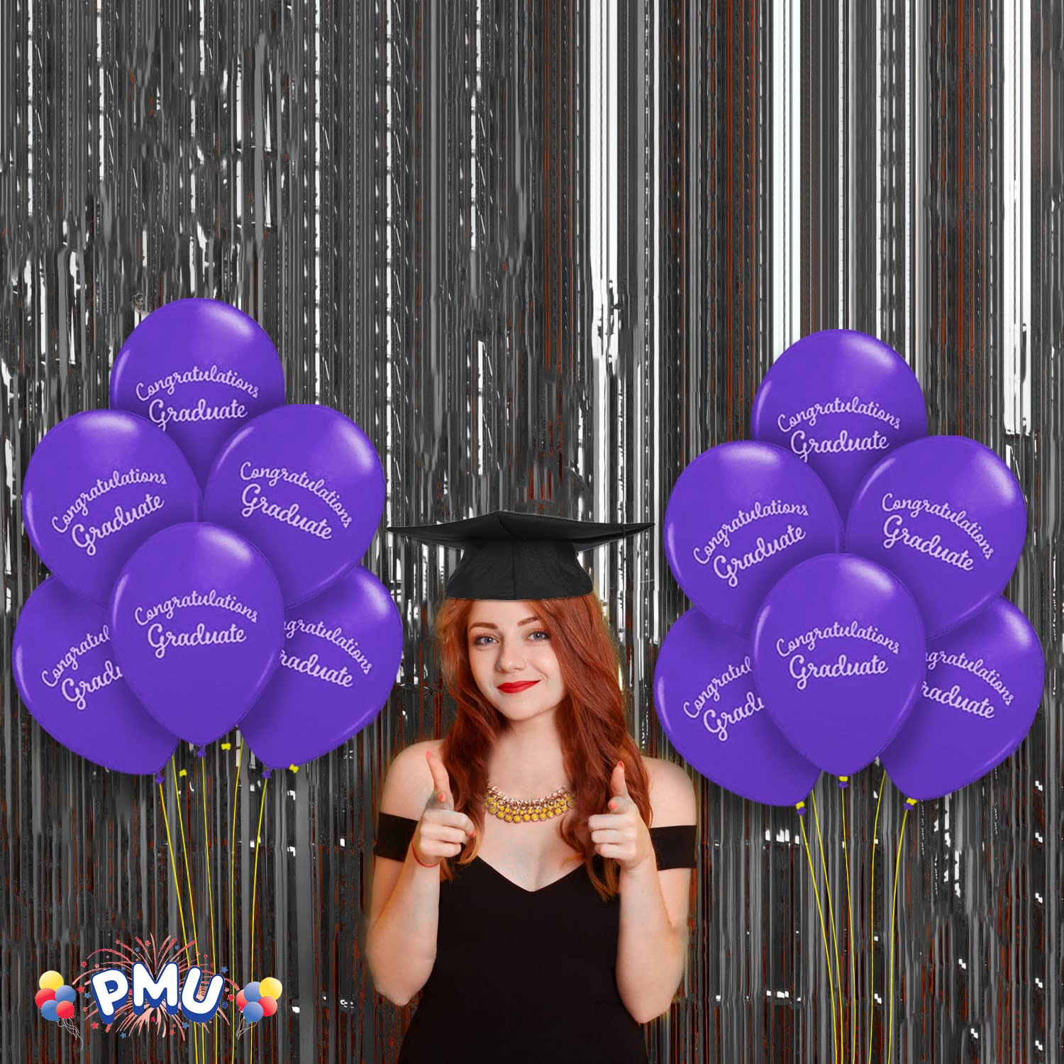 Premium Purple Graduation Balloons - Congrats Grad Script Latex Balloons (12/Pack) for Graduation Party Decorations | Perfect for Graduation Ceremonies, College Graduation Parties & High School Graduation Celebrations