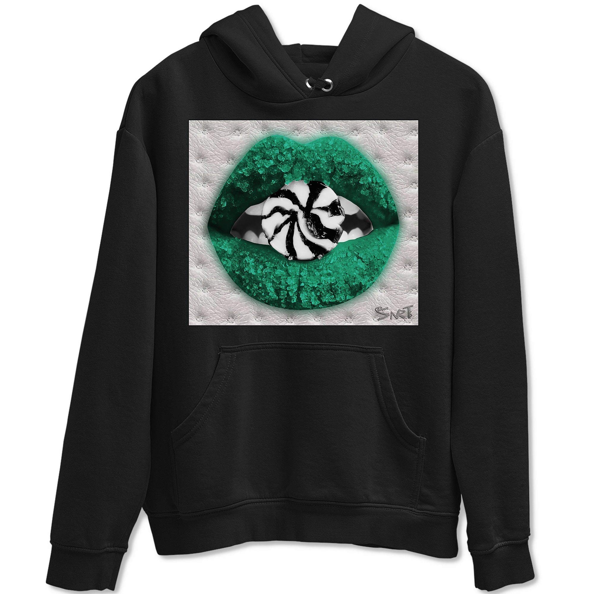 Lucky Green Sneakers & White Lips Candy Hoodie Matching Outfit Set - Perfect for Casual Wear, Street Style & Instagram Fashion