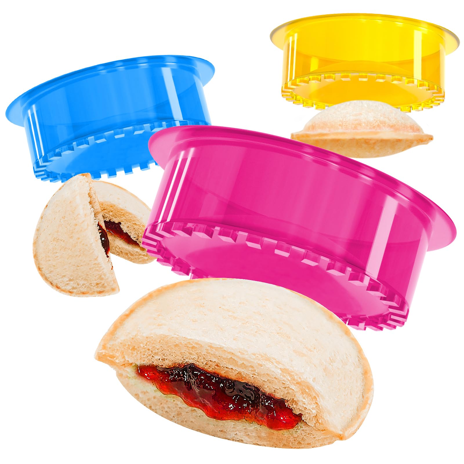 HiYZ 5-Piece Sandwich Cutter and Sealer Set - Stainless Steel Crustless Sandwich Maker for Peanut Butter, Jelly, Bread, Pancakes & Cookies - Fun Kitchen Tool for Kids, Boys and Girls - Perfect for School Lunches, Parties and Family Snack Time
