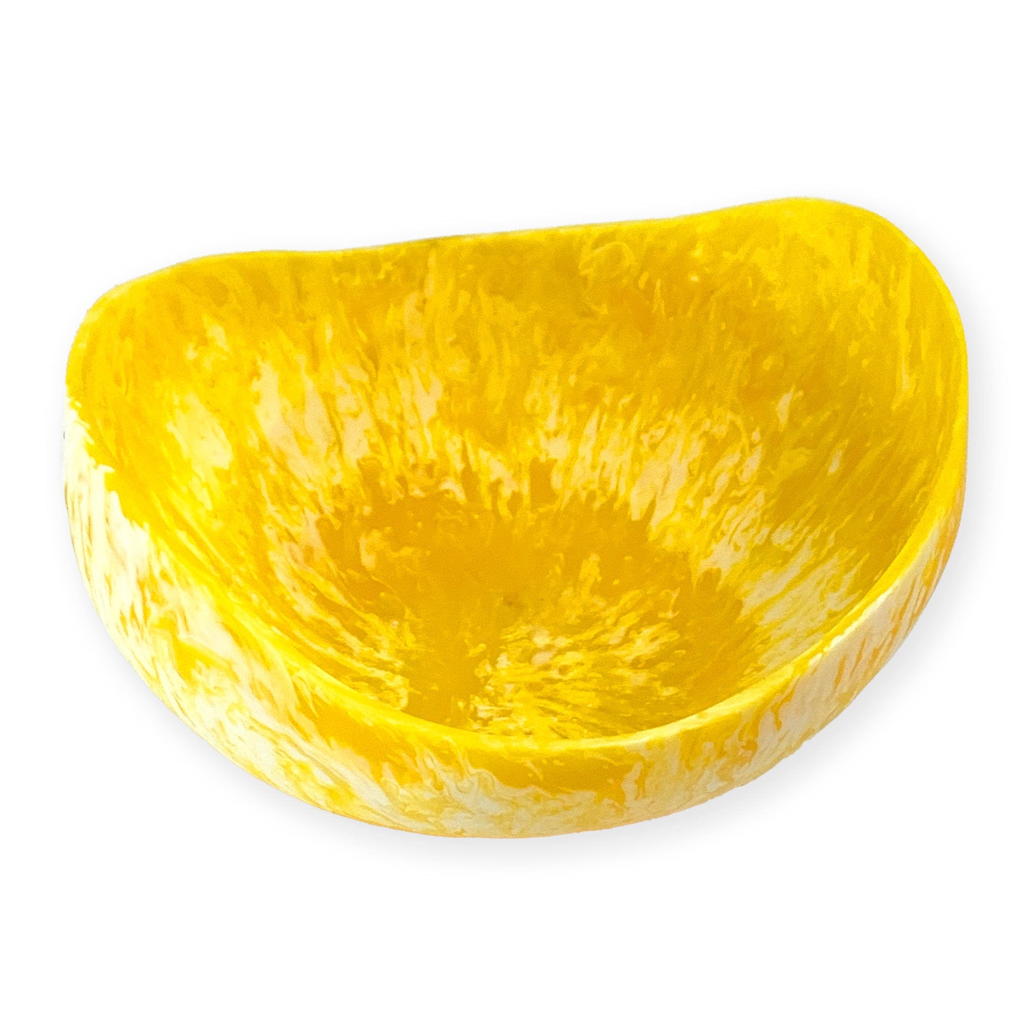 Handmade Resin Swirl Bowl - Decorative Buttercup Yellow Serving Dish for Fruits, Candy & Home Decor - Perfect for Dining Table Centerpiece, Wedding Favors & Gift Giving