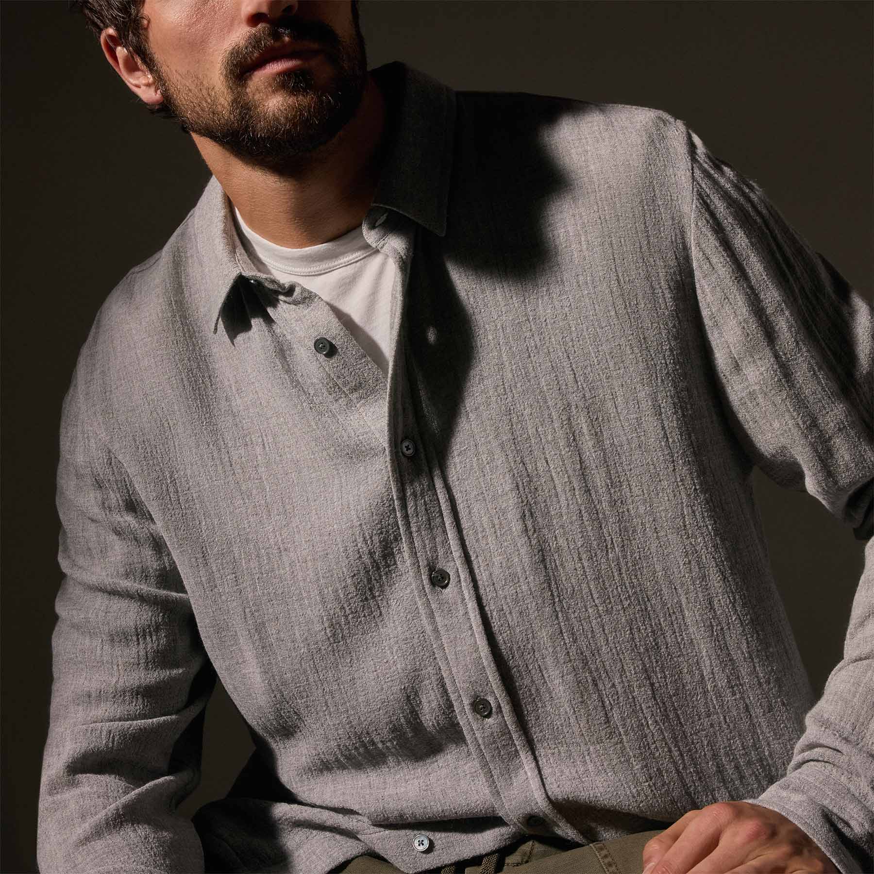 Premium Solid Viscose Wool Shirting Fabric - Heather Grey - Perfect for Tailoring Shirts, Dresses & Lightweight Suits