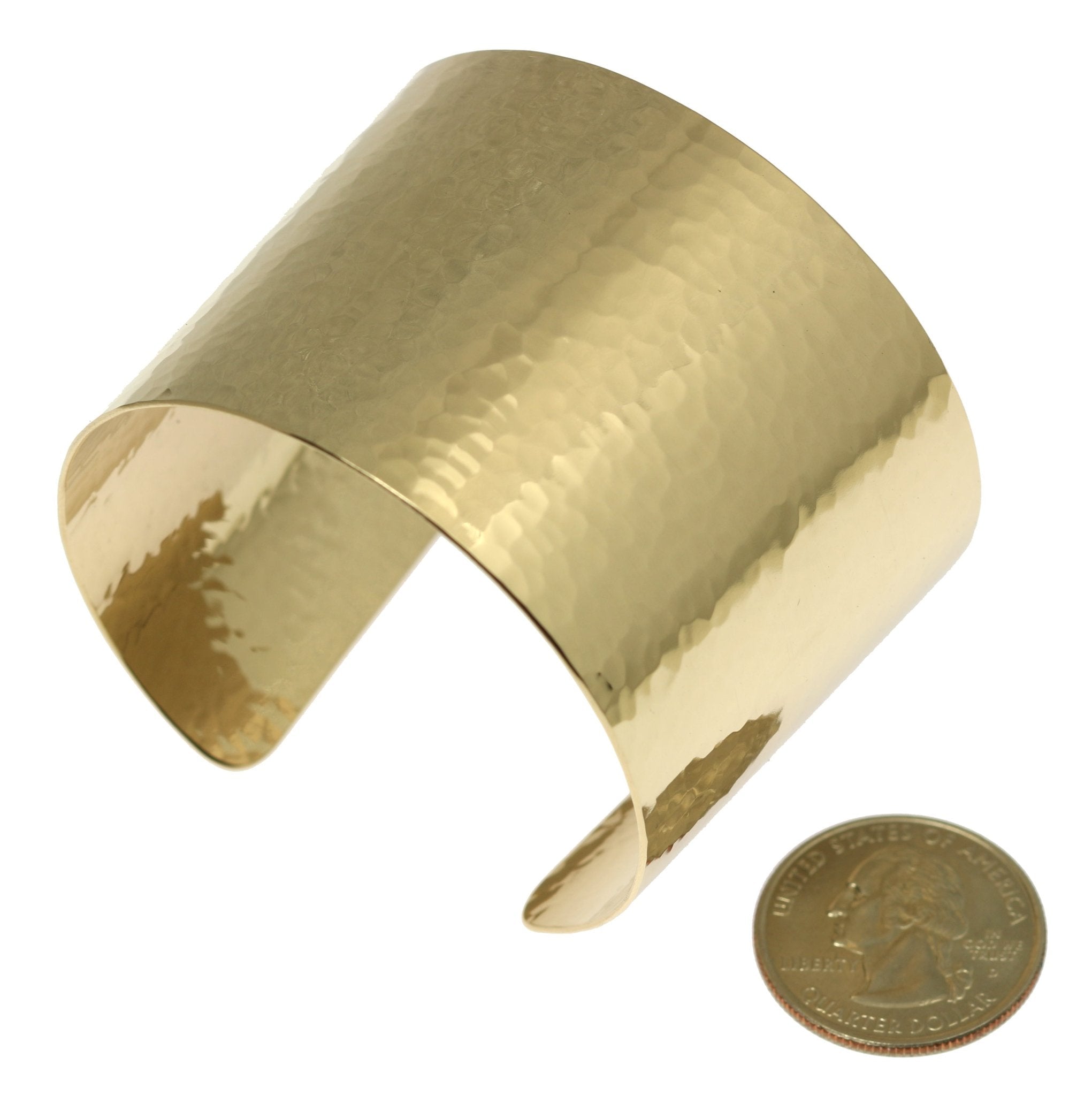 1 3/4 Inch Wide Hammered 14K Gold Filled Cuff Bracelet for Women - Elegant Stackable Bangle for Everyday Wear, Parties & Special Occasions