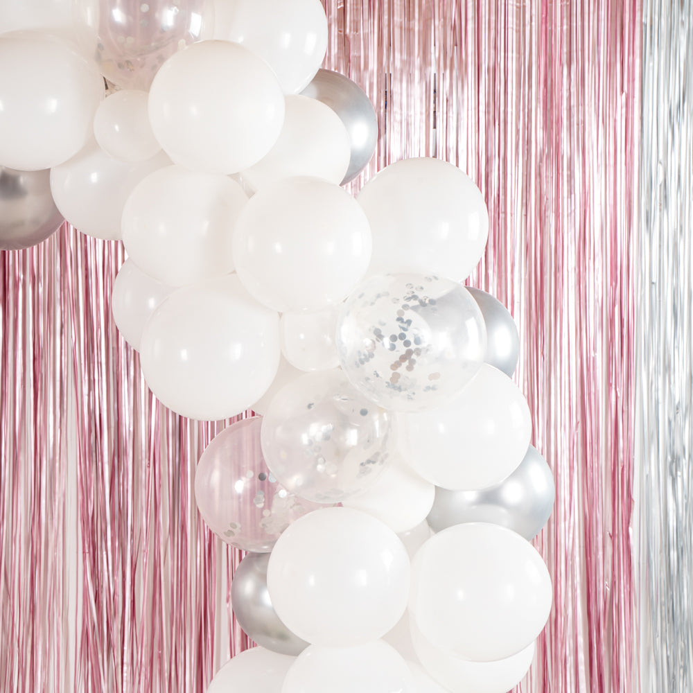 Balloonify White and Silver Balloon Arch Garland Kit - 72 Pieces for Party Decorations, Weddings, Baby Showers & Birthday Celebrations