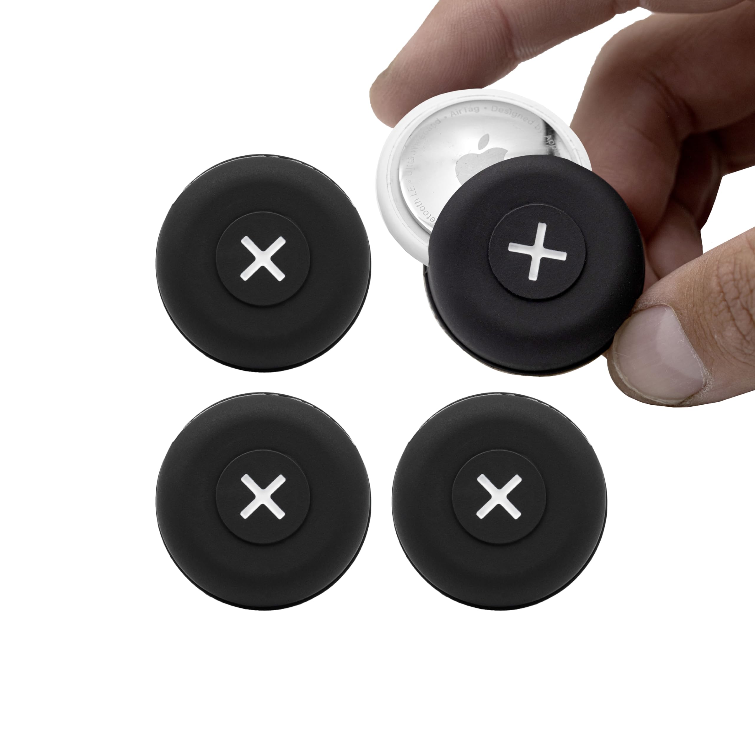 KUVRD Silicone Airtag Holder - Waterproof Tracker Case for Luggage, Keys & Bikes (4 Pack) - Travel & Outdoor Use