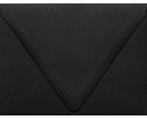 Premium A2 Contour Flap Envelopes 4 3/8 x 5 3/4 Inches - 1000 Pack Midnight Black for Business Invitations, Greeting Cards & Mailing - Elegant Stationery for Weddings, Corporate Events & Direct Mail