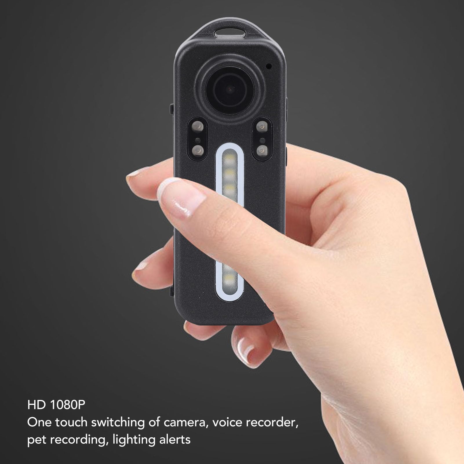 ASixxSix Mini Action Camera - 1080P HD Sports Camera with Night Vision, Portable Body Camera for Outdoor Adventures, Cycling & Travel - Includes Red & Blue Warning Lights for Safety