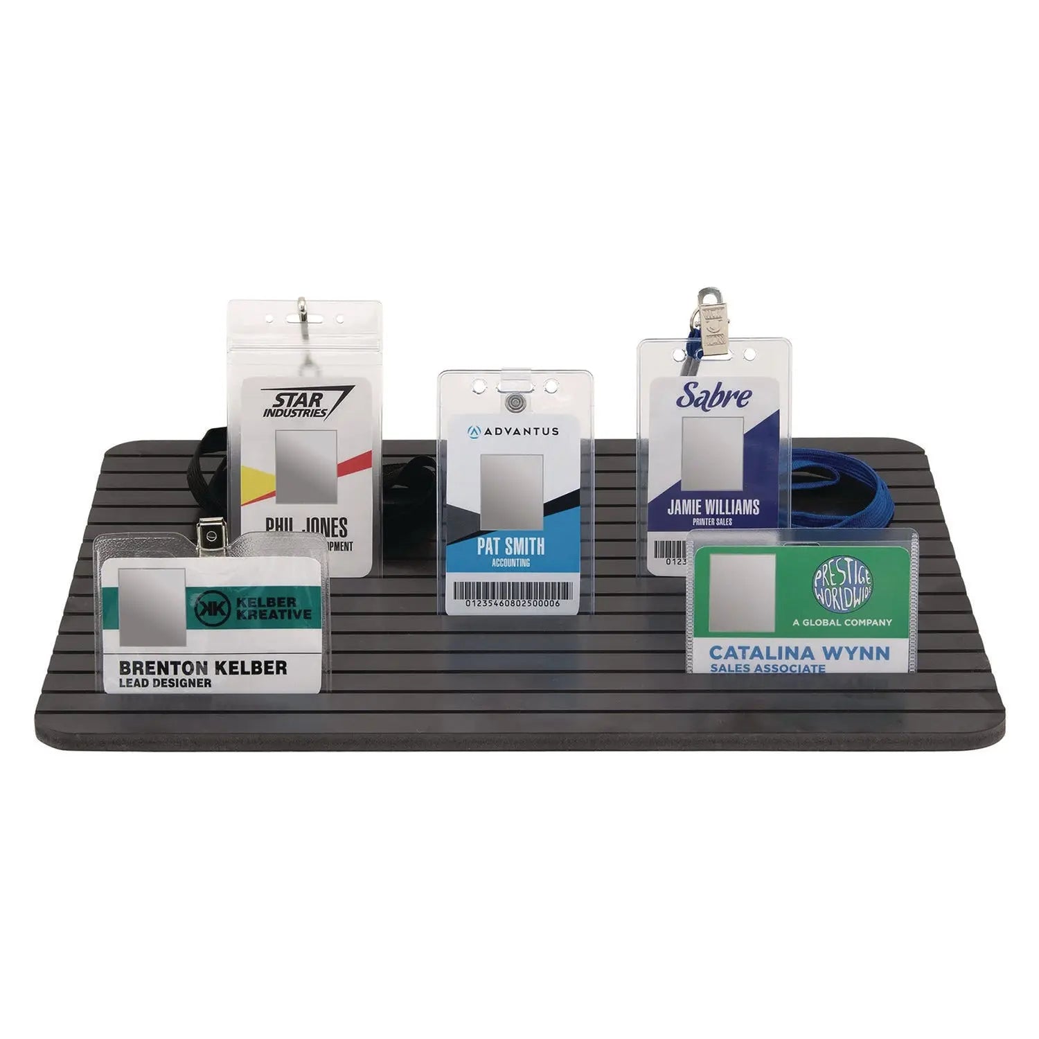 Advantus Black ID Badge Tray with 15 Slots - Holds 60 Badges, 15.3 x 11.4 Inches - Perfect for Office, School, or Event Organization and Security