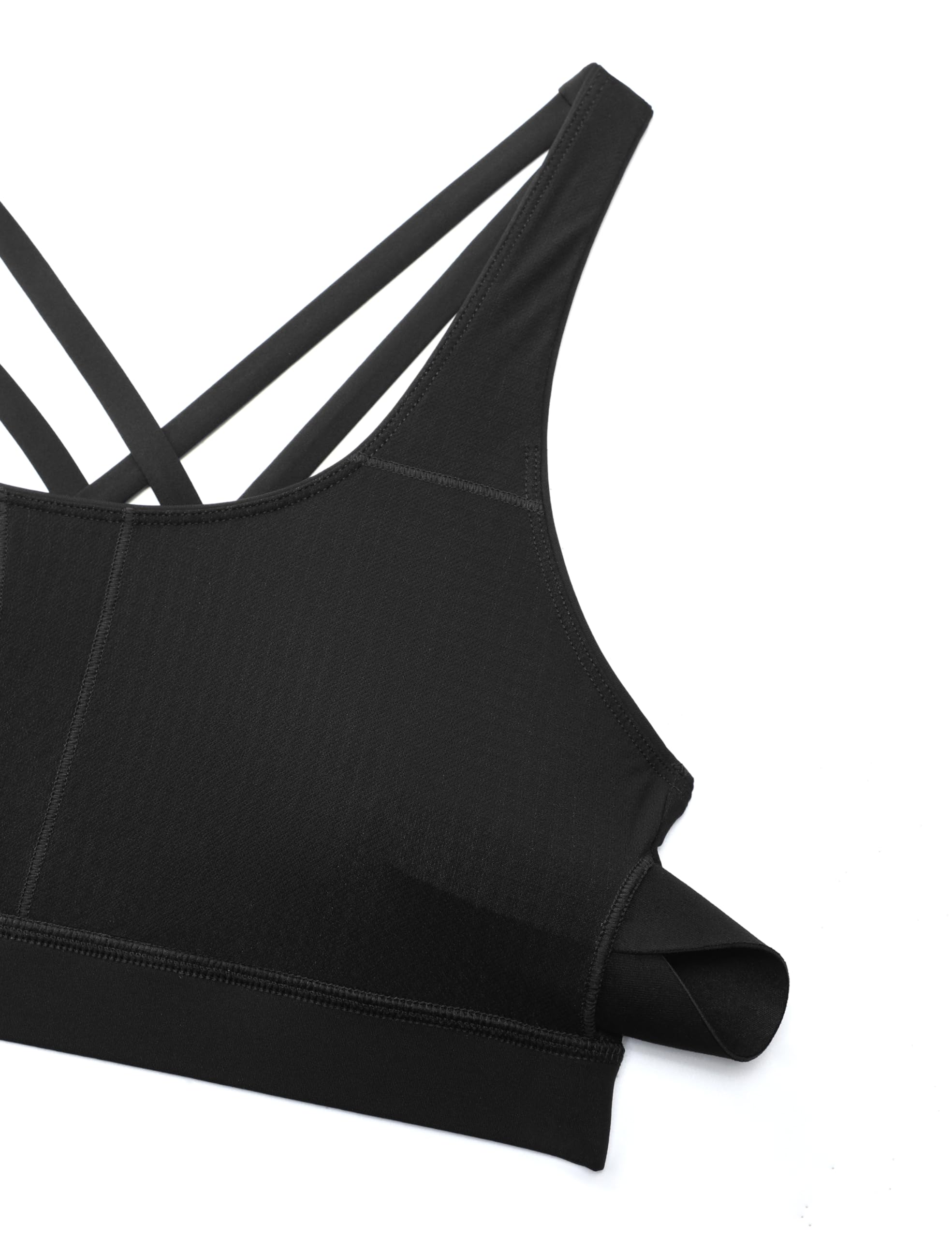 CRZ YOGA Women's Strappy Sports Bra - Padded Workout Top with Criss Cross Back for Yoga, Gym & Running | Breathable Cami for Fitness & Active Lifestyle