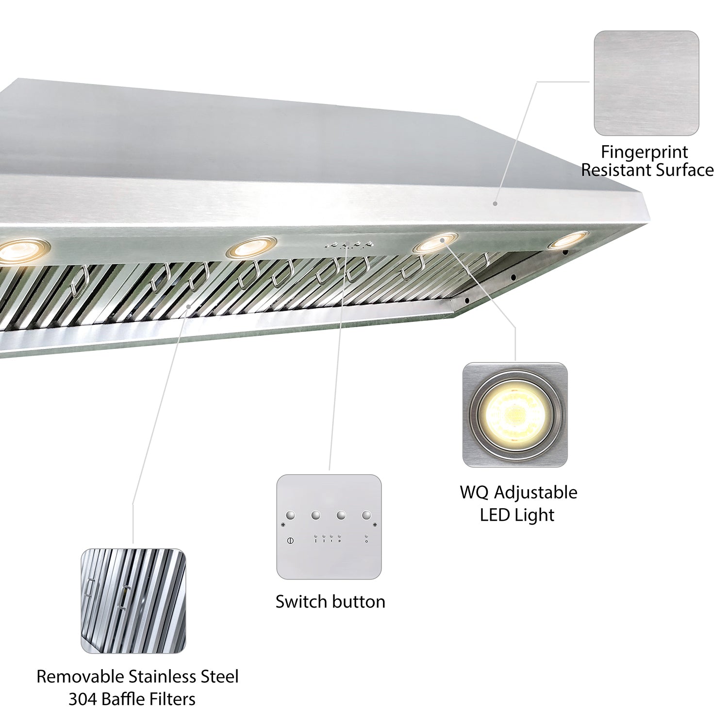 Premium RHM Stainless Steel Custom Range Hood for James - Professional Kitchen Ventilation System for Home Chefs & Cooking Enthusiasts | Perfect for Modern Kitchens, Restaurants & Open-Concept Living Spaces