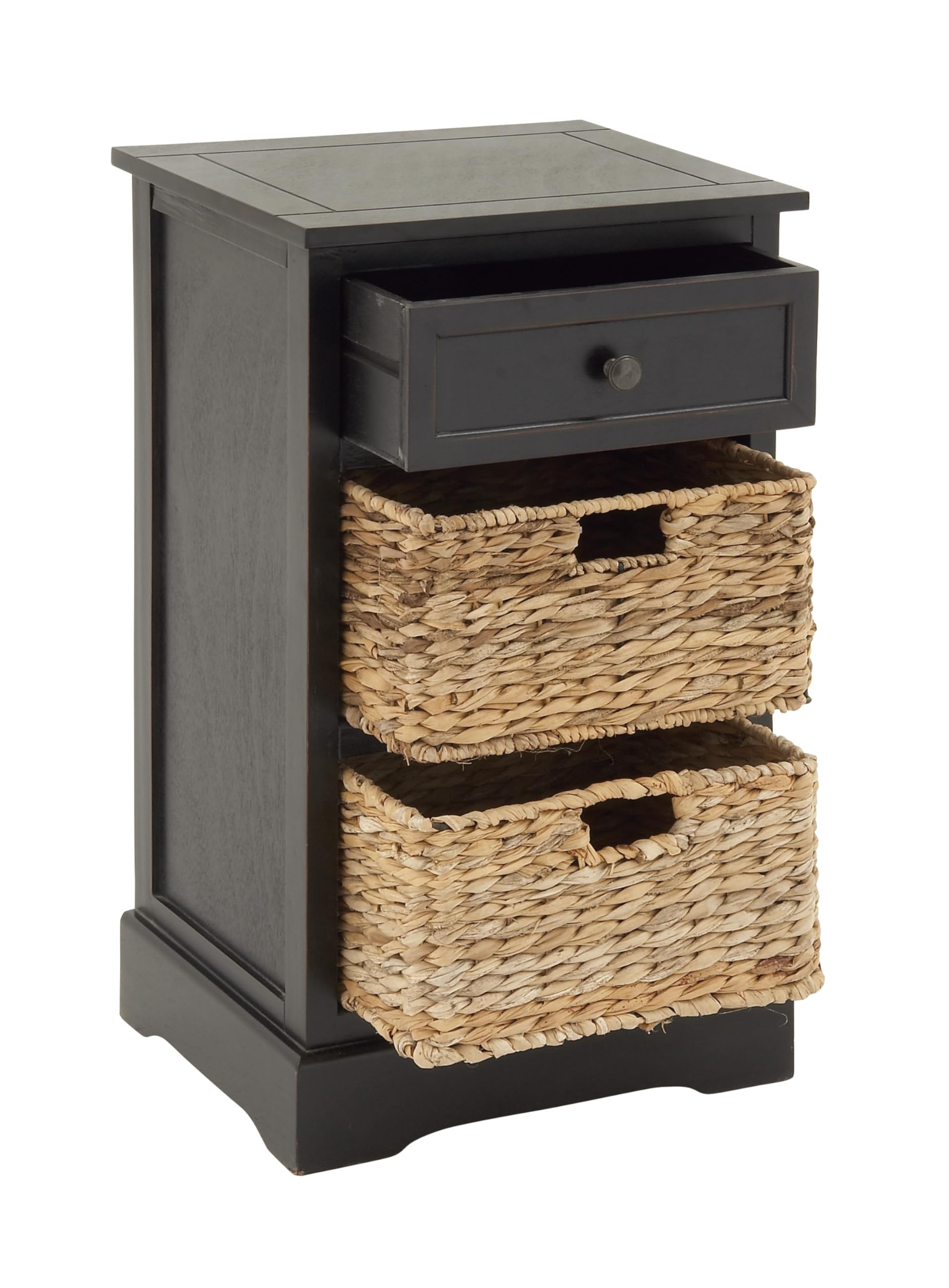 Deco 79 Farmhouse Wood Storage Unit - Large Size Black Wooden Cabinet for Home Organization | Perfect for Living Room, Bedroom & Entryway Storage