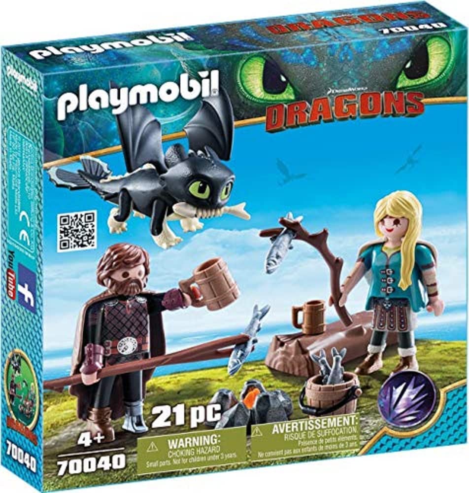 PLAYMOBIL How to Train Your Dragon III Hiccup & Astrid Action Figure Set 70040 - Collectible Toy for Kids & Movie Fans, Perfect for Playtime & Display