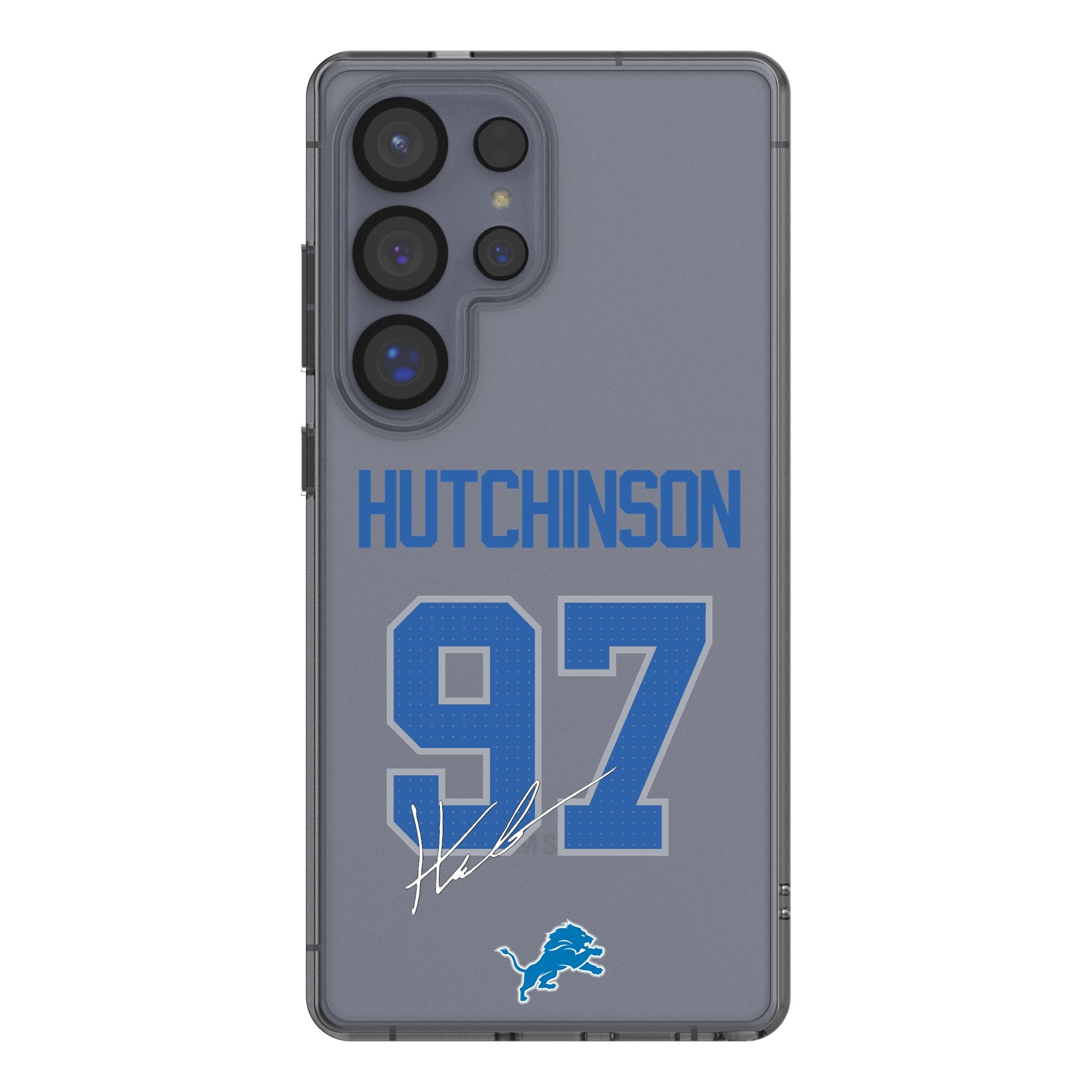 Aidan Hutchinson Detroit Lions 97 Game Tactic Clear Phone Case for Samsung Galaxy - Durable Protective Cover for Football Fans, Perfect for Game Day & Everyday Use