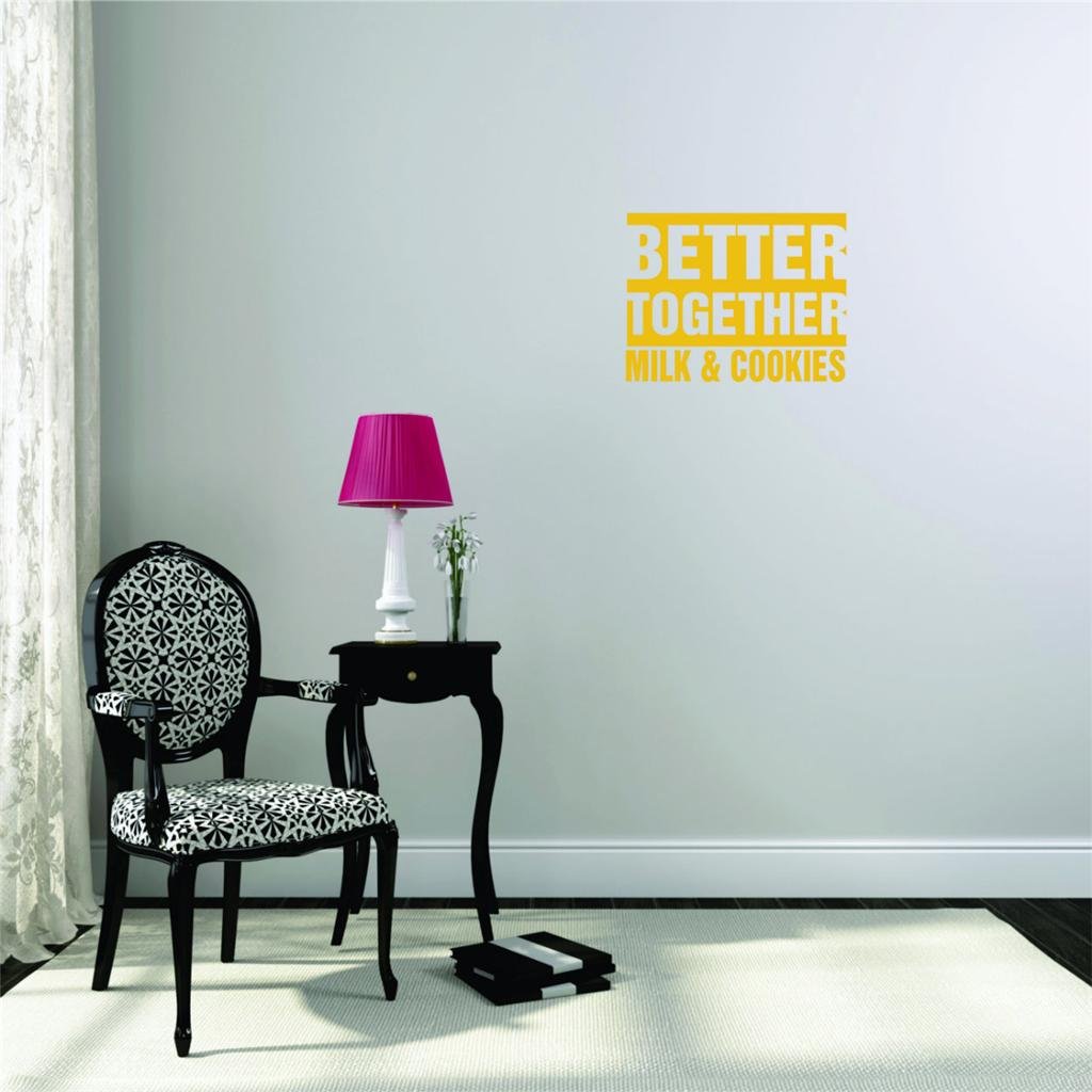 Better Together Milk & Cookies Peel & Stick Wall Decal - 40x60 Inches Removable Vinyl Sticker for Kitchen Decor, Home Art & Quote Picture - Perfect for Farmhouse, Coffee Shops & Cozy Dining Rooms