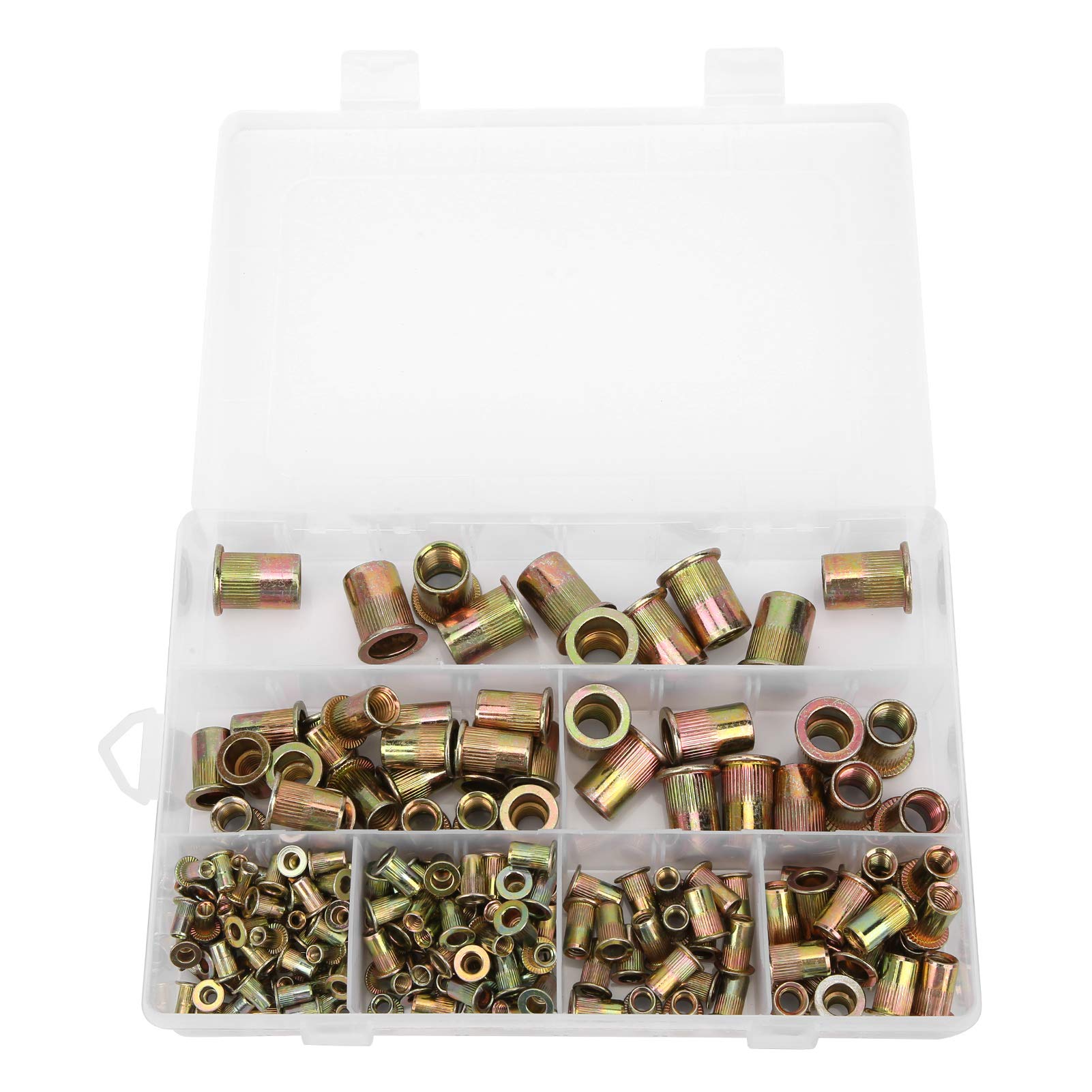 220 Pcs Galvanized Rivet Nut Fastener Set - Heavy Duty DIY & Industrial Hardware Kit for Metalworking, Automotive Repair, and Workshop Supplies | Durable Fastener Accessories for Construction & Home Improvement Projects