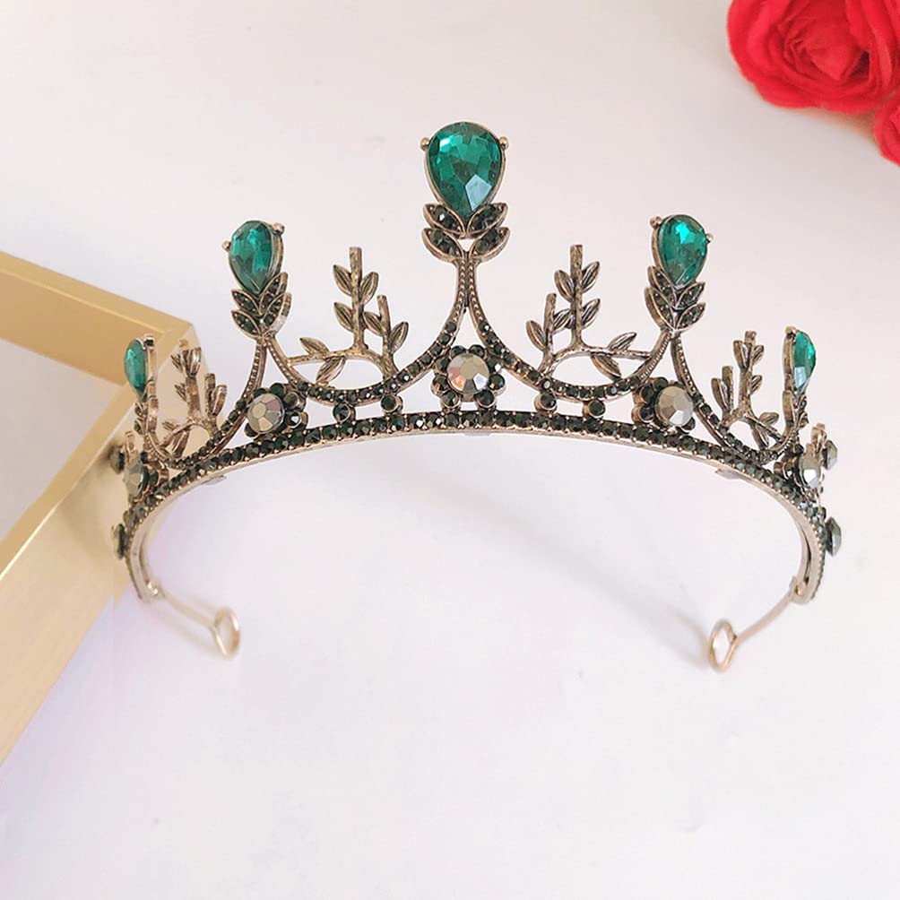 Baroque Bridal Wedding Crown - Vintage Rhinestone Queen Headpiece for Bride, Hairband with Pearlescent Stones - Perfect for Weddings, Prom, Pageants & Royal-Themed Events
