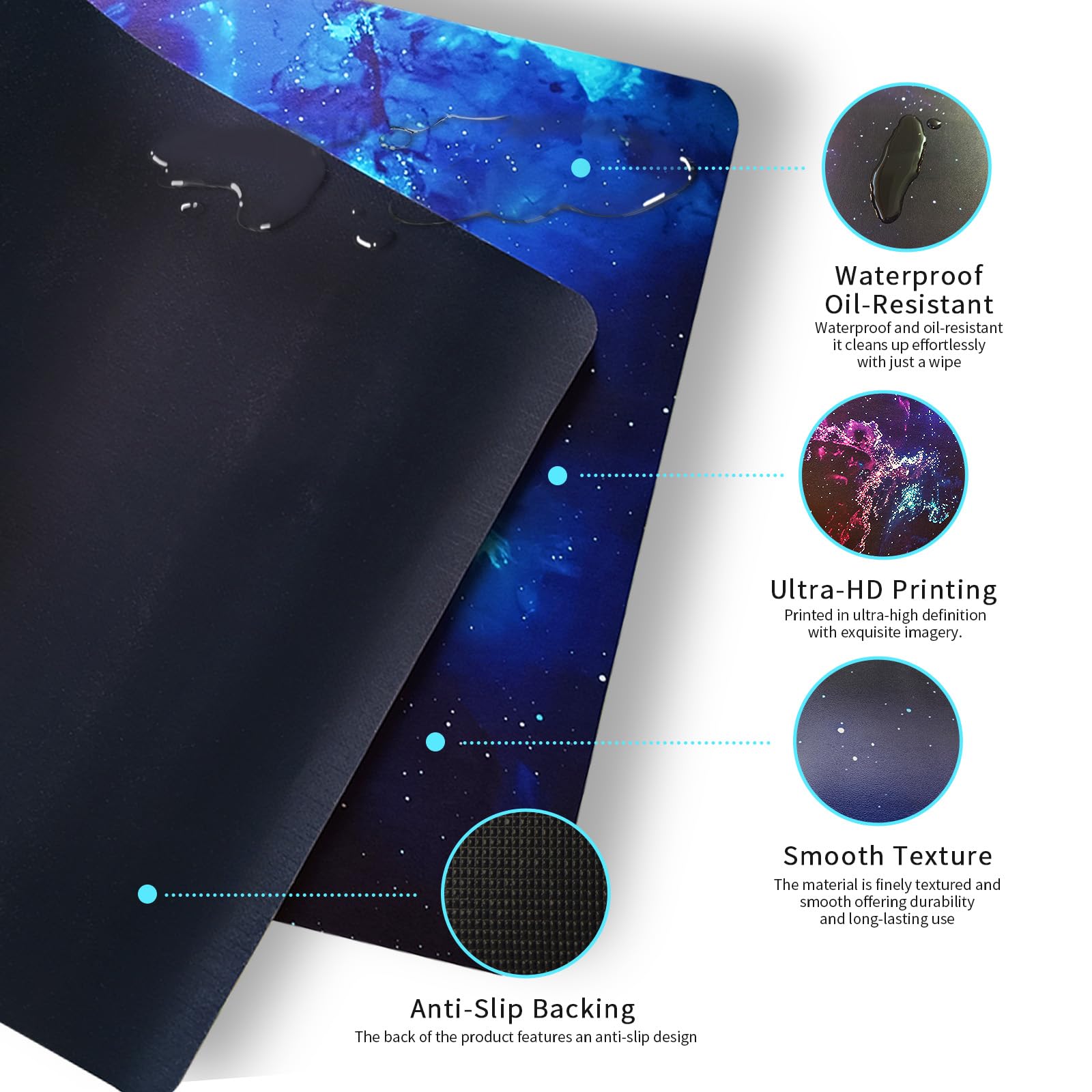 Galaxy XXL Gaming Mouse Pad & Desk Mat - 31.5 x 15.75 Inch Waterproof Non-Slip Extended Mousepad for Keyboard and Mouse - Perfect for PC Gaming, Office Work & Home Use