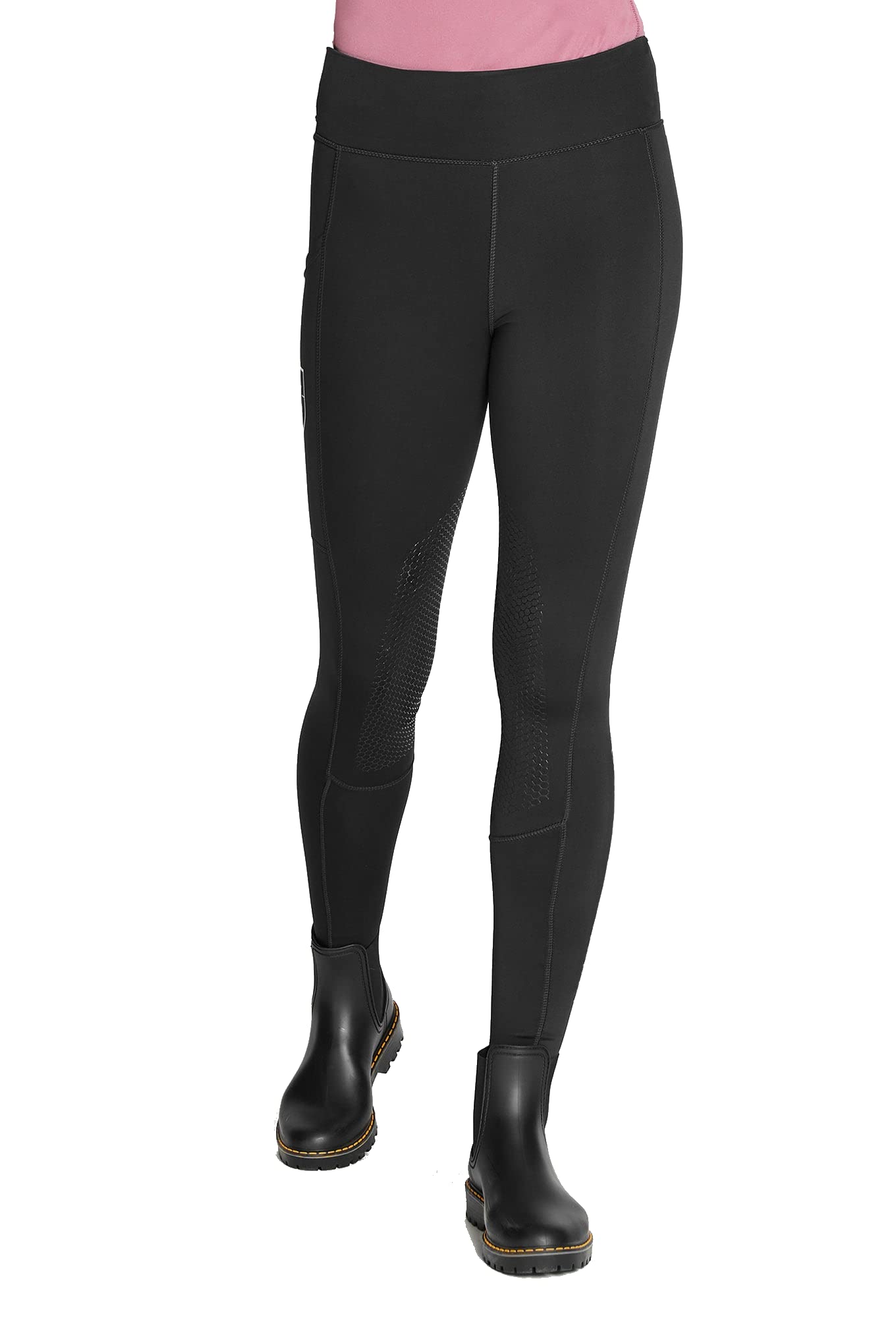 Asmar Equestrian Knee Patch Riding Leggings with Silicone Grip - Mid to High Waist Breeches for Women - Comfortable Horseback Riding Pants for Training & Show Jumping