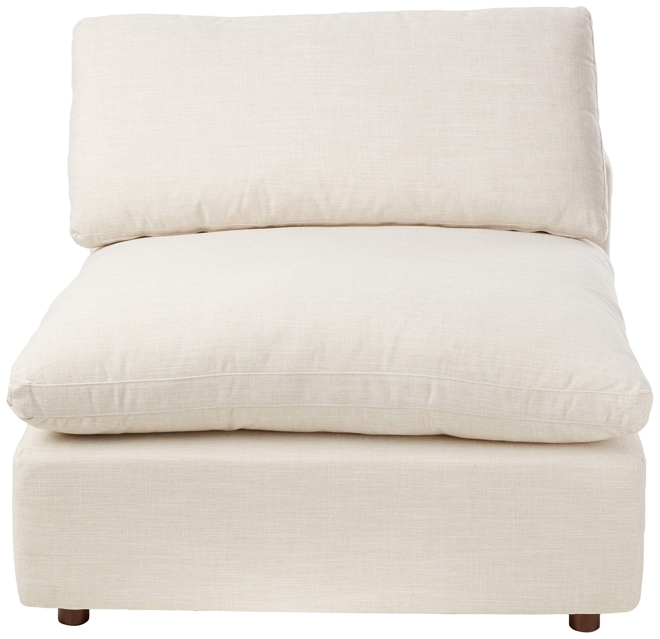 Modway Commix Down-Filled Overstuffed Upholstered Armless Sectional Sofa Chair in Beige - Perfect for Living Rooms, Apartments & Cozy Home Decor