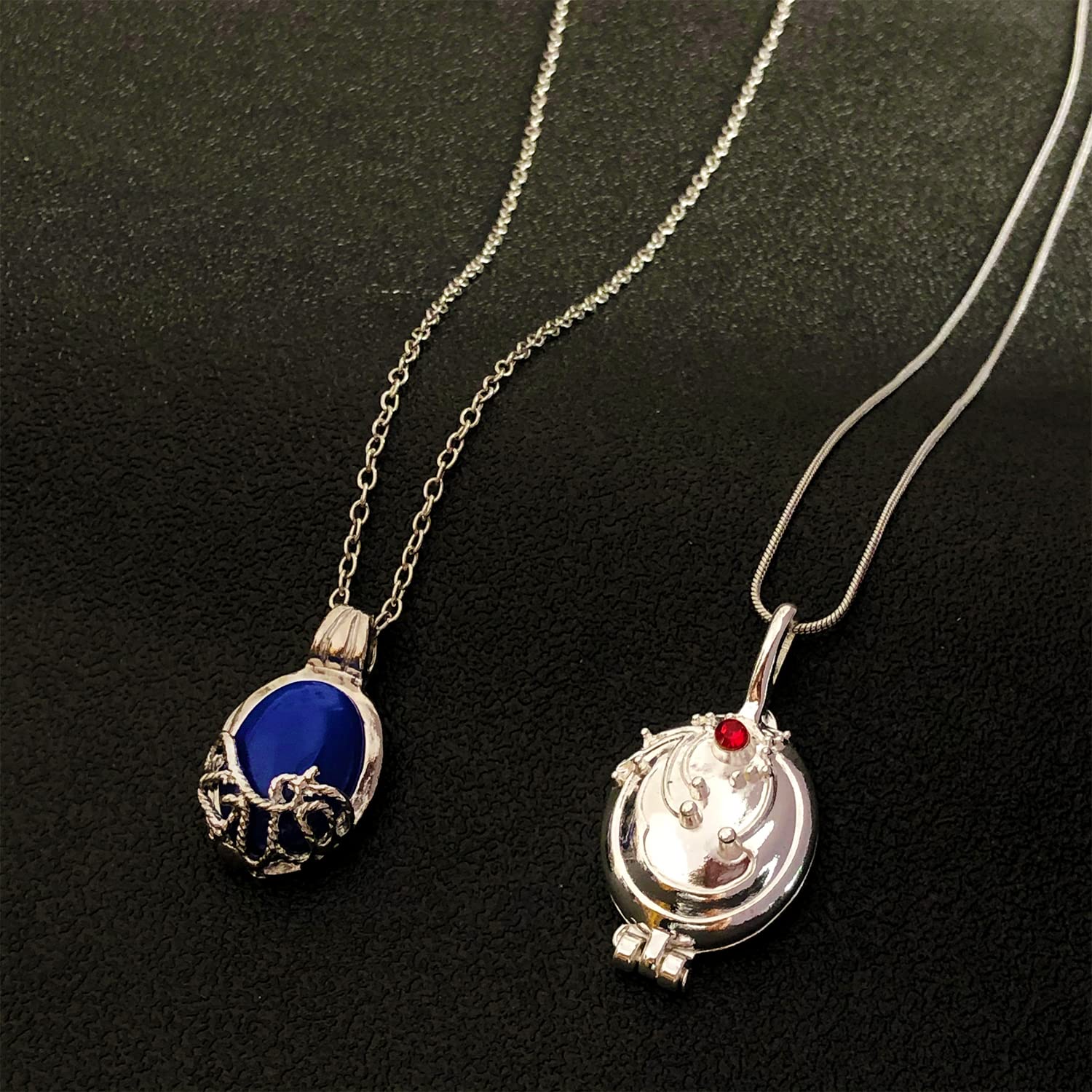 Vampire Diaries Elena Gilbert Vervain Locket Necklace & Klaus Mikaelson Ring Set - 12pc Cosplay Jewelry Collection for TVD Fans | Perfect for Halloween Costumes, Themed Parties and Gift Giving
