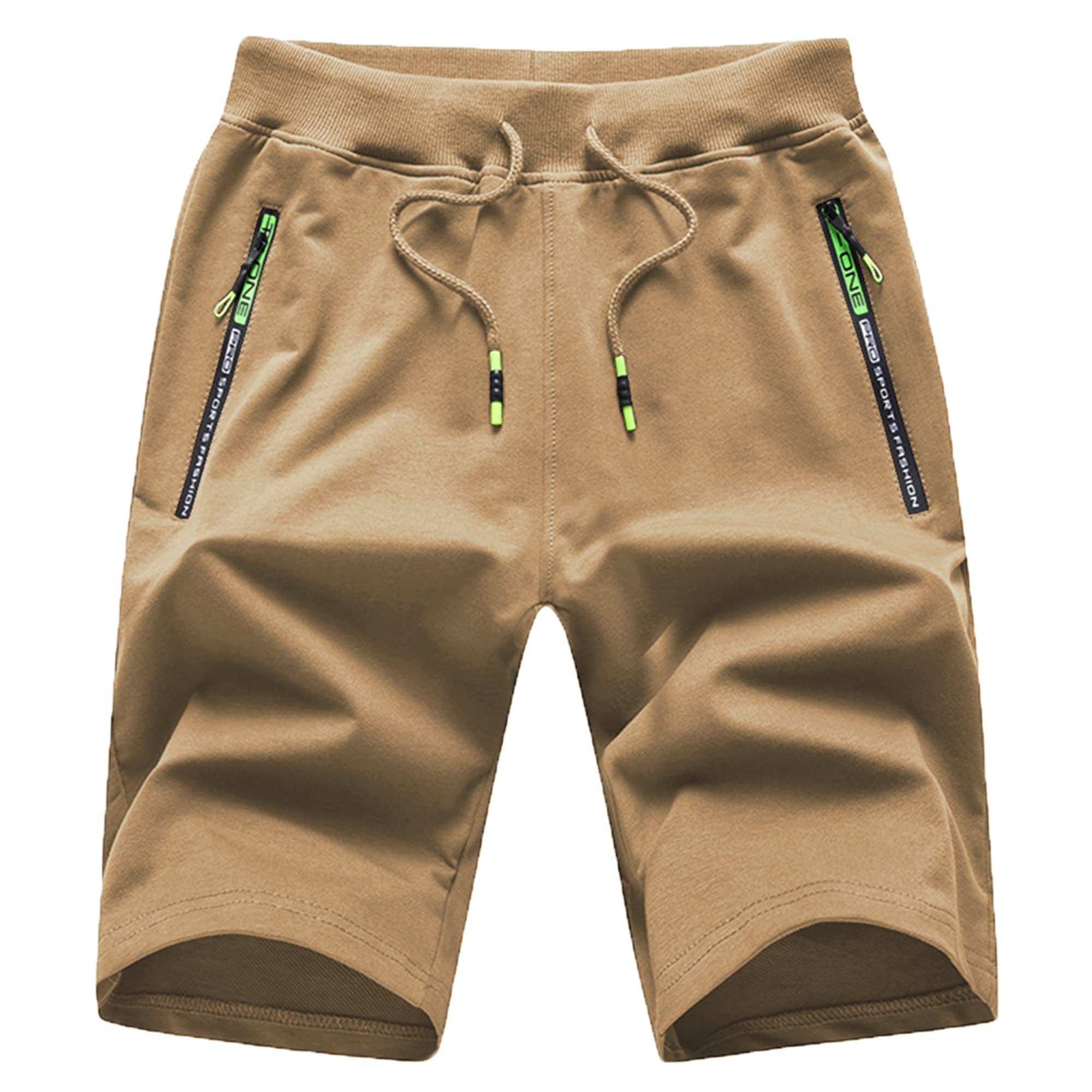 YuKaiChen Men's Workout Shorts with Elastic Waist & Zipper Pockets - Breathable Sweat Shorts for Gym, Running, Basketball & Casual Wear
