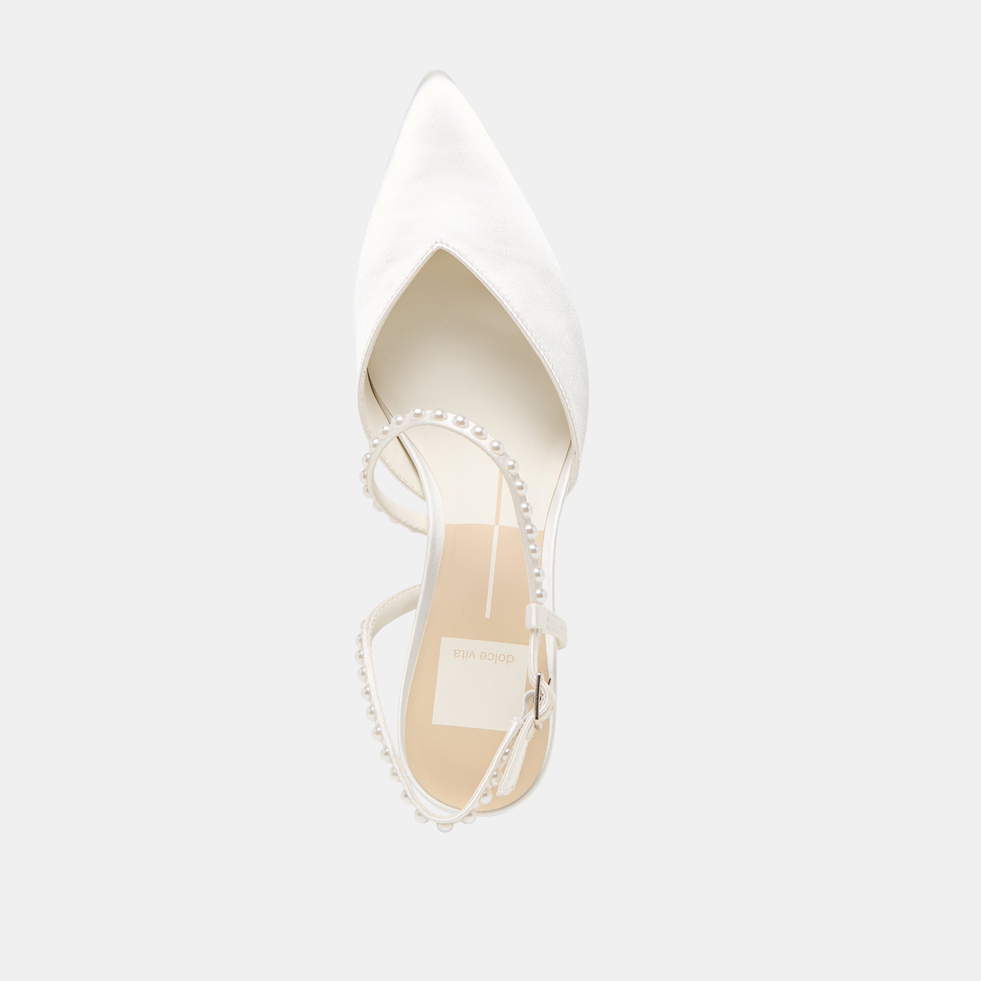 KAMRA Pearl Mid Heels - True White Satin Pumps for Women | Elegant Wedding Shoes, Bridal Party, Prom & Formal Events