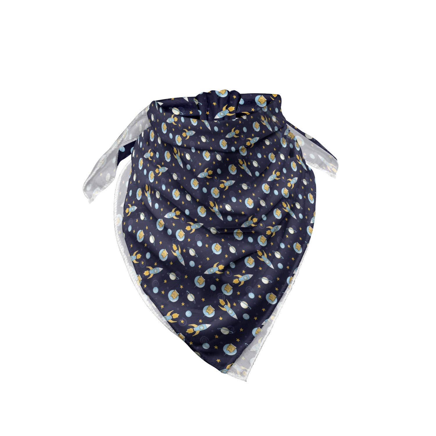 Ambesonne Space Bandana - Cat Flying to Outer Space Print, Unisex Head & Neck Scarf for Men & Women - Perfect for Outdoor Activities, Cosplay, and Fashion Accessories