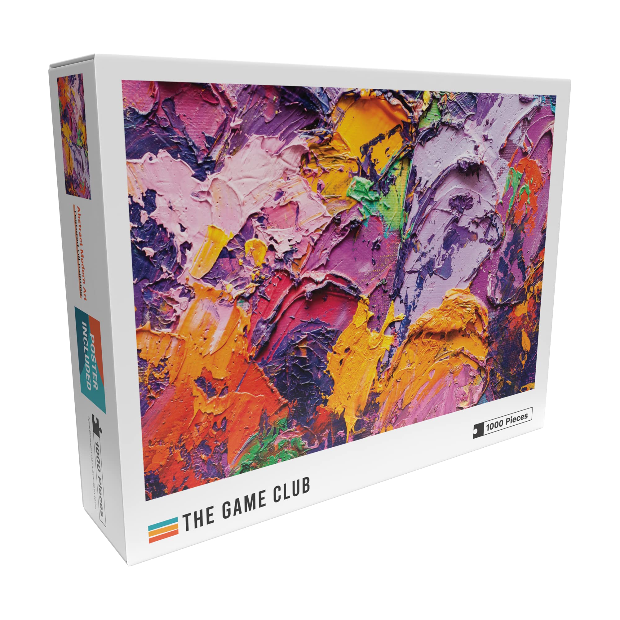 Abstract Modern Art 1000-Piece Jigsaw Puzzle - Colorful Textured Oil Painting for Adults & Kids - Family Game Night