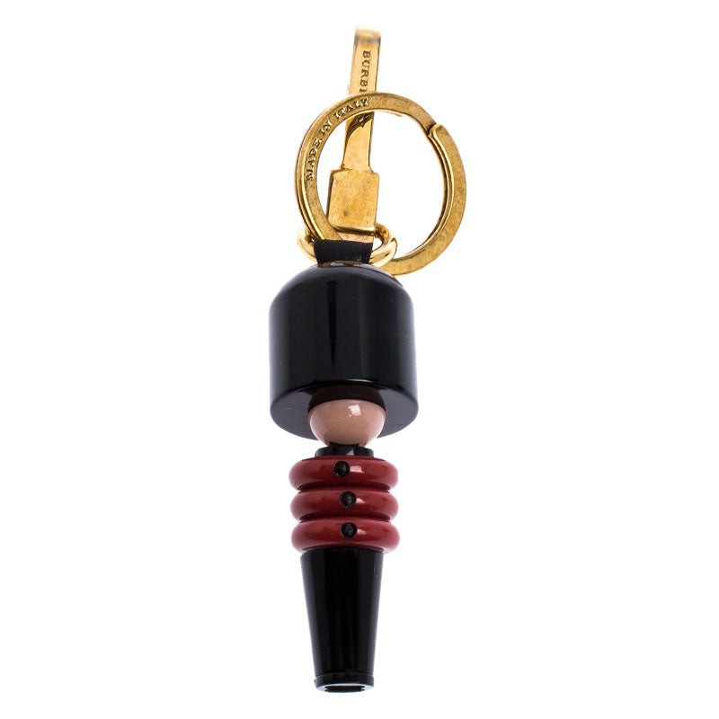 Elegant Black and Red Royal Guard Gold Tone Bag Charm - Perfect for Handbags, Backpacks & Keychains | Stylish Accessory for Women & Men