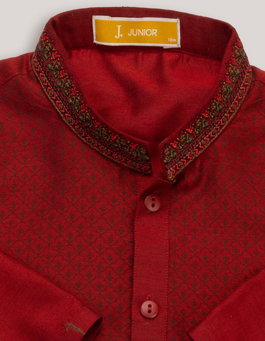 Blended Red Special Kurta by J. Junaid Jamshed | Premium Pakistani Traditional Wear for Men | Perfect for Eid, Weddings & Festive Occasions