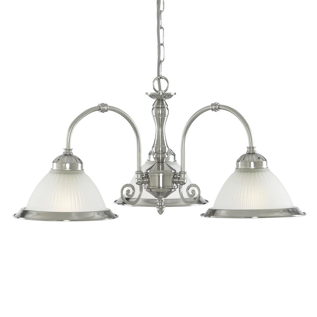 Vintage Style 3/5Lt Multi-Arm Pendant Light - Antique Brass & Satin Silver Finish for Kitchen Island, Dining Room, or Bar Lighting