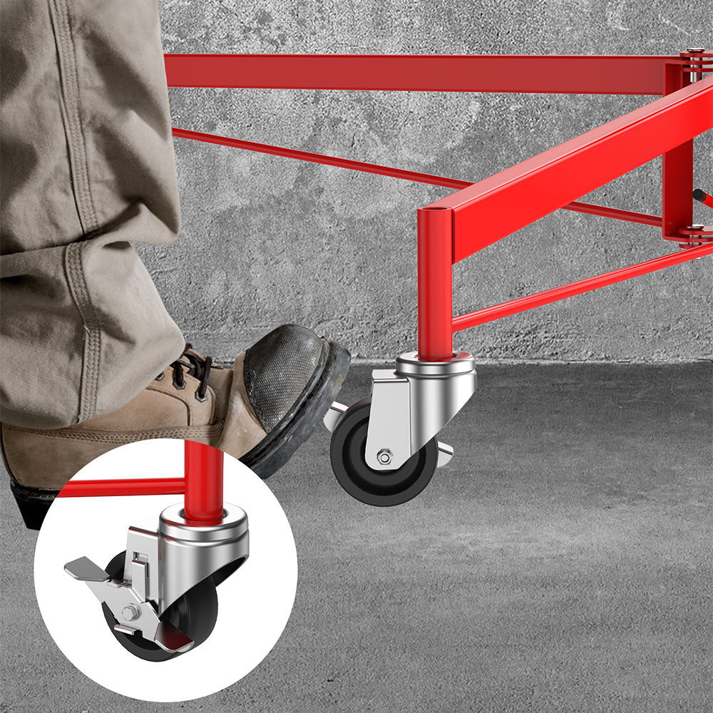 GARVEE 16ft Drywall Lift 150 lbs Capacity - 360° Adjustable Telescopic Arm with Locking Wheels for Sheetrock Panel Hoisting | Perfect for Ceiling Installation & DIY Home Renovation Projects