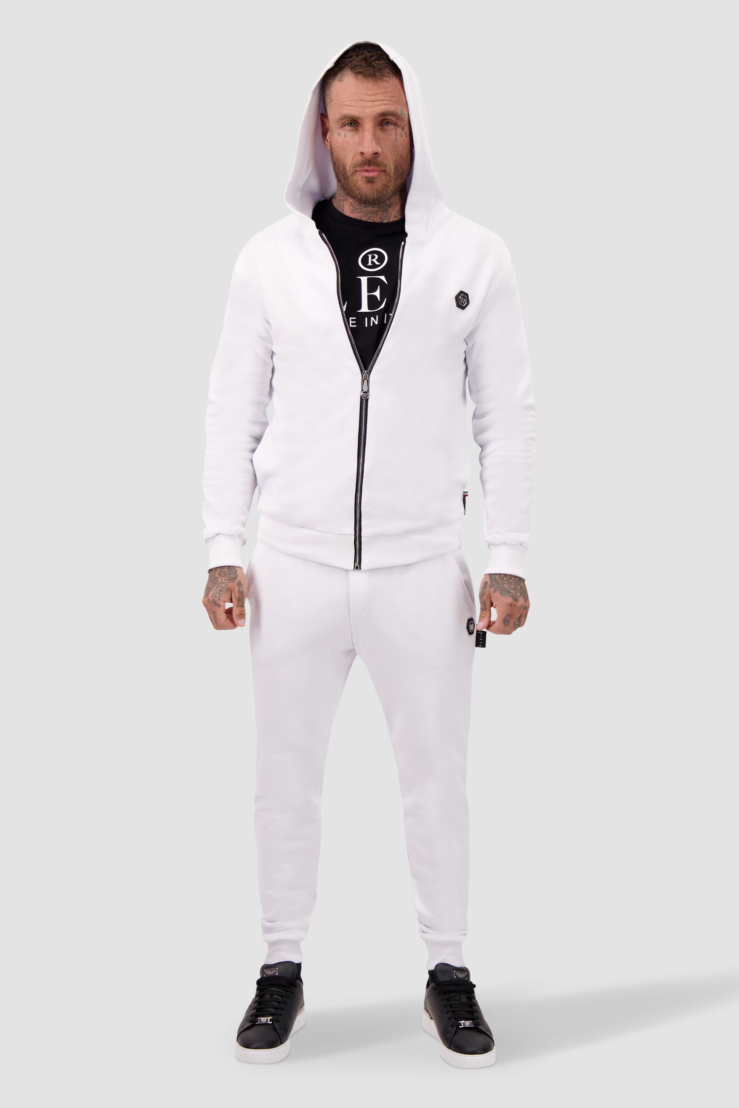 Philipp Plein White PP1978 Jogging Tracksuit - Men's Luxury Sportswear Set for Running, Gym & Casual Wear