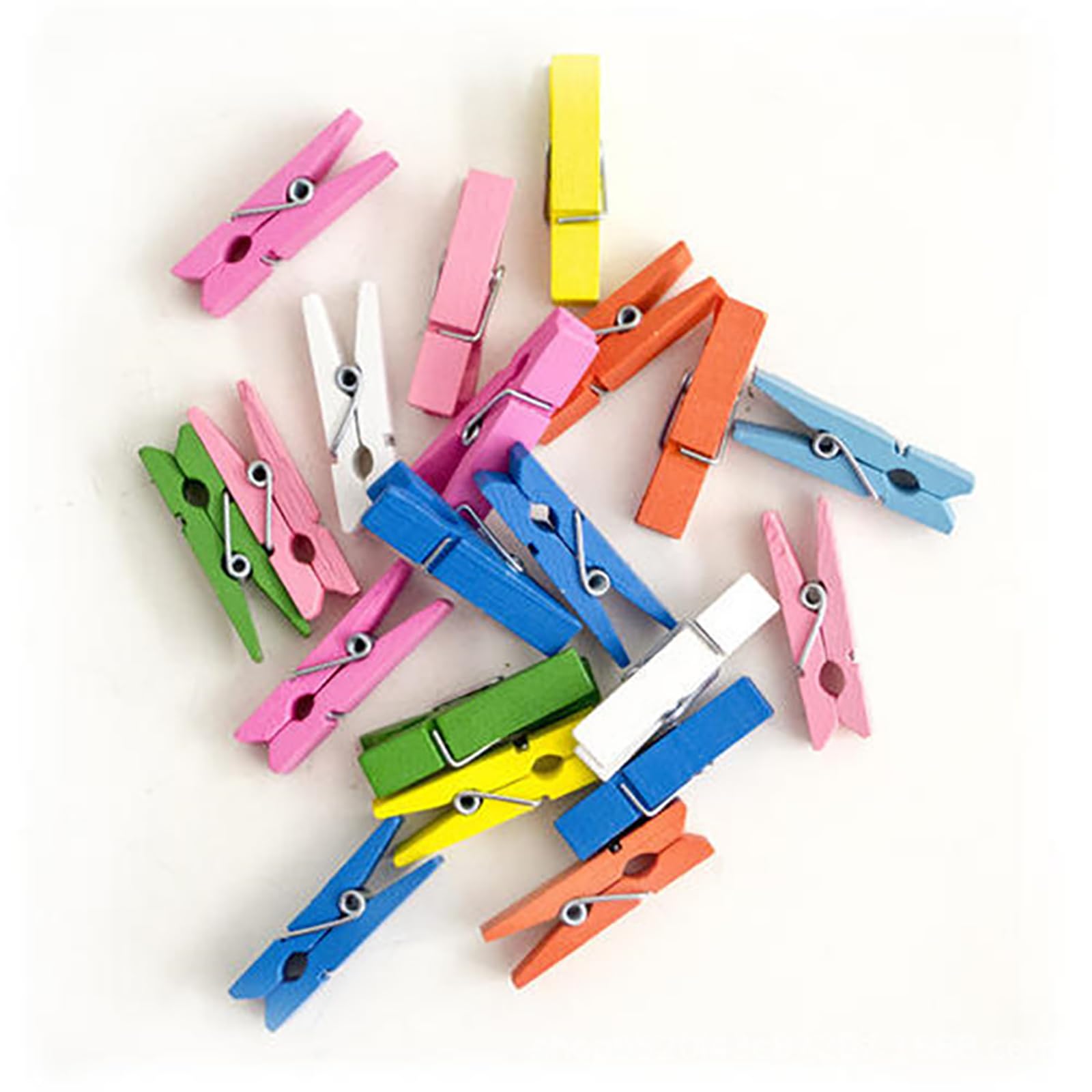 Mini Wooden Clothes Pins 100pcs - 1 Inch (2.5cm) Small Multicolor Wooden Chip Clips for Laundry, Photos, Crafts & Home Organization - Perfect for Hanging Clothes, Displaying Artwork & DIY Projects