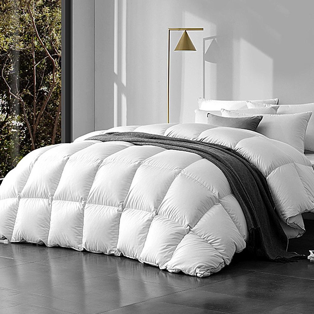 Premium 800GSM Goose Down Duvet Cover - King Size White Winter Comforter for Cozy Bedroom & Guest Room Decor