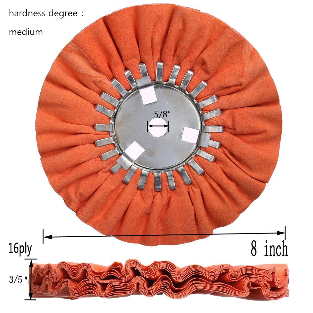 7-Piece Airway Buffing Wheel Kit (2 White, 2 Orange, 2 Blue, 1 Rake) - 8