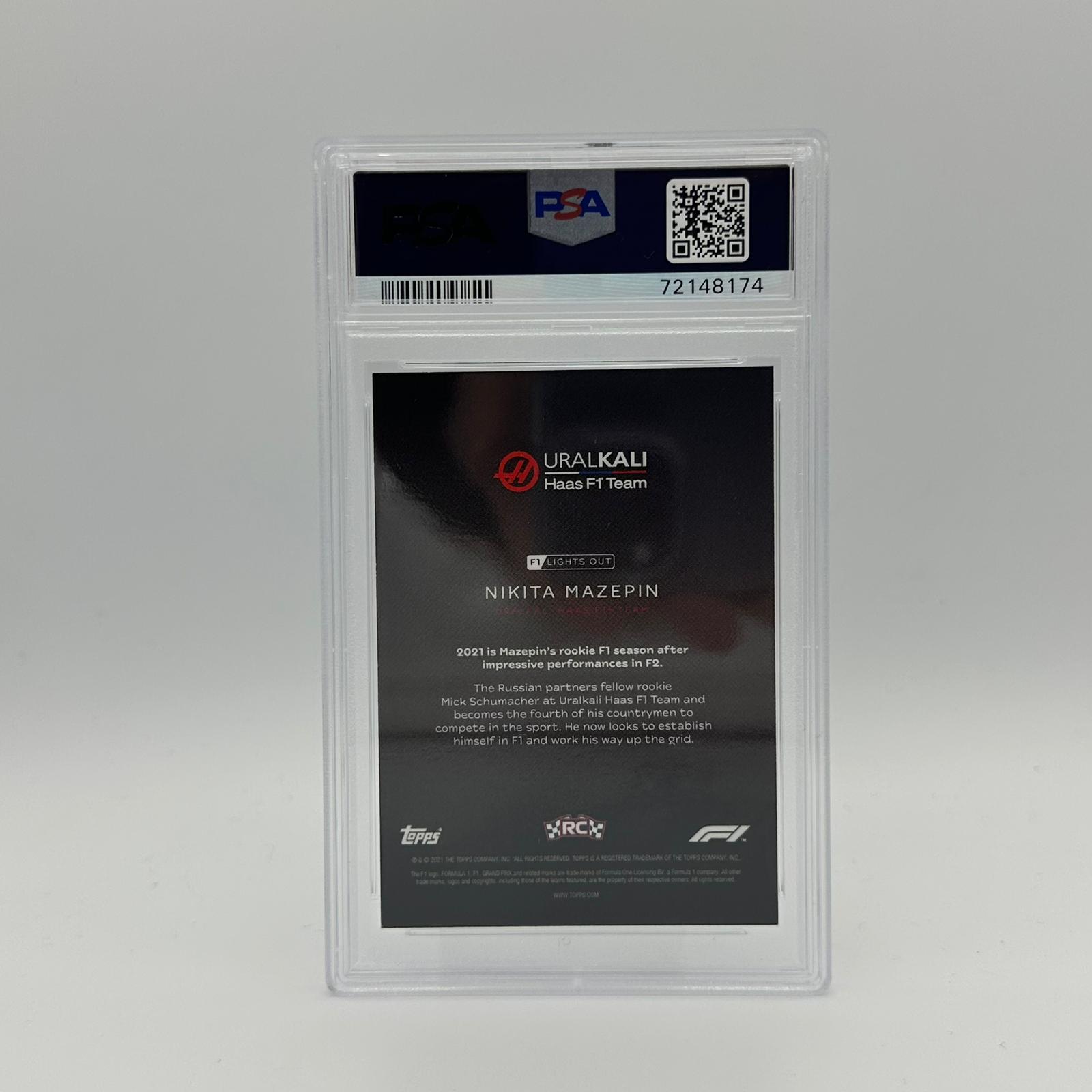 PSA 8 Graded 2/5 Nikita Mazepin Rainbow Foil F1 Racing Card - Perfect for Collectors, Sports Memorabilia & F1 Fan Displays