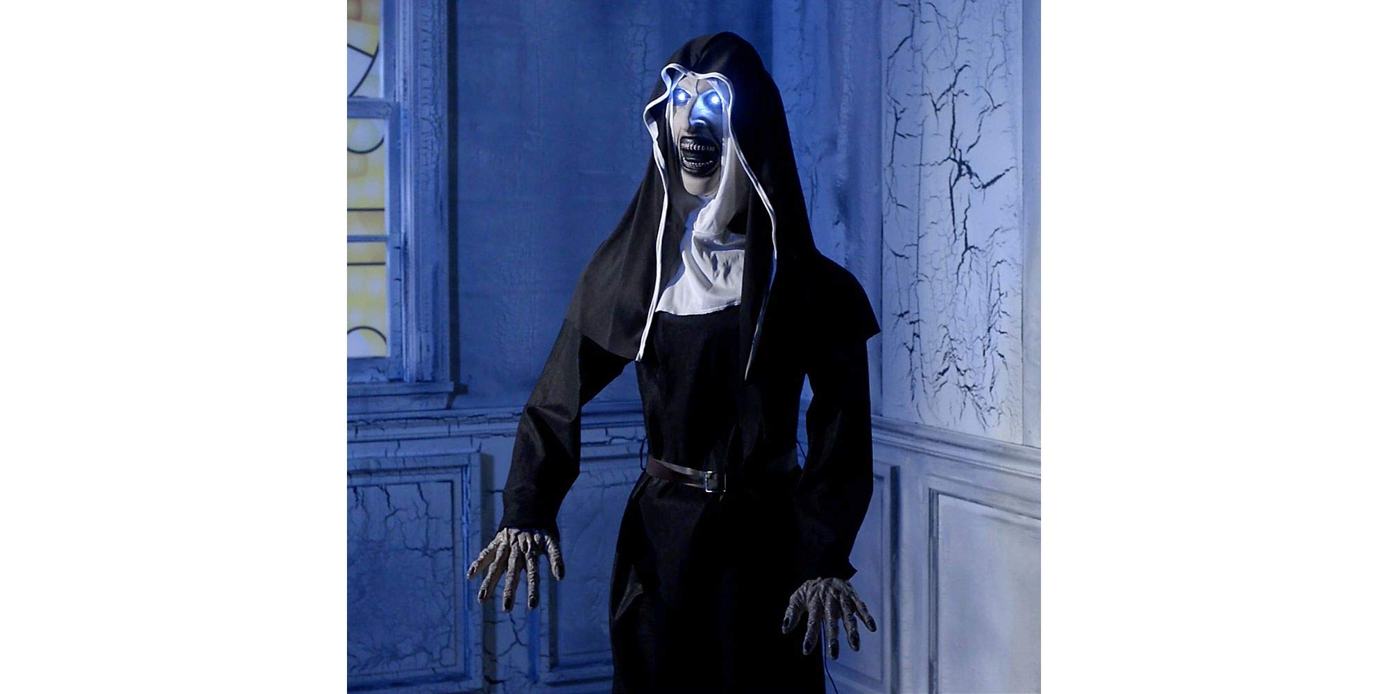 5' Tall Animated Giant Possessed Nun Halloween Yard Decoration - Morbid Animated Prop for Haunted Houses, Scary Displays & Outdoor Halloween Decorations