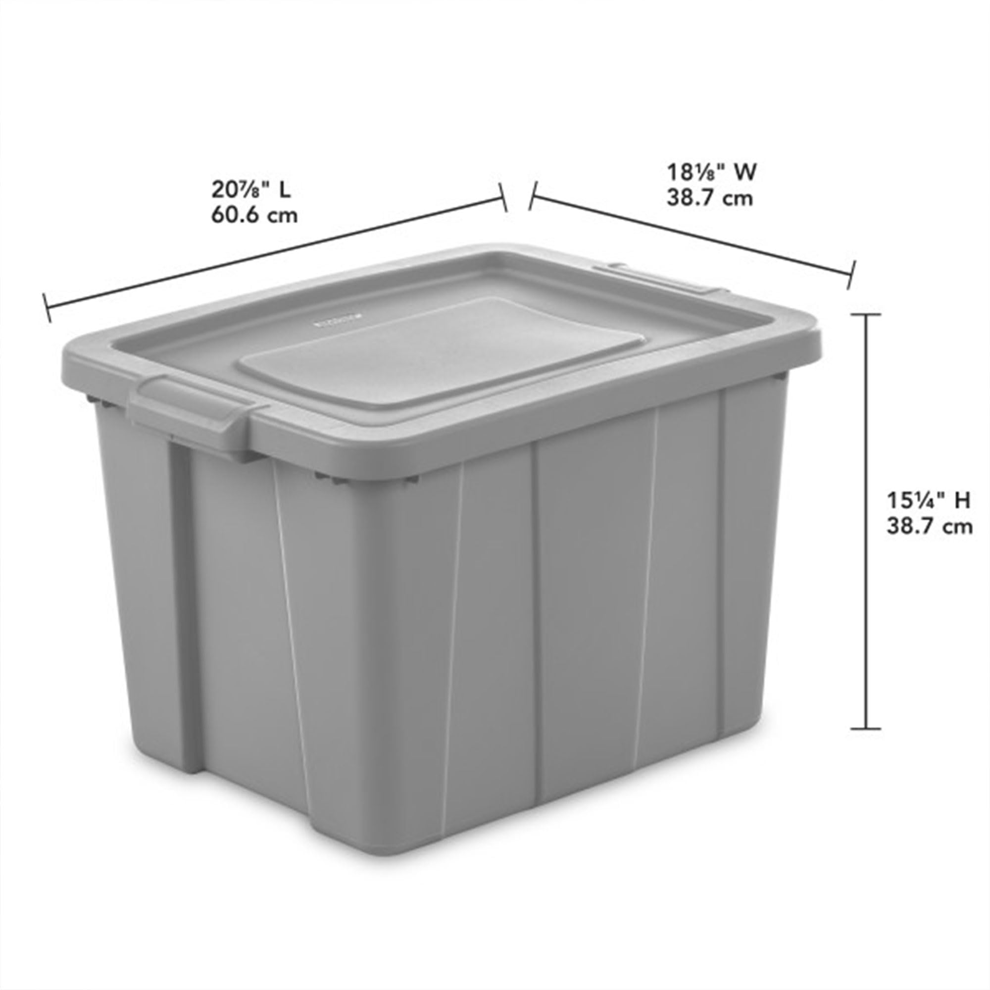 Sterilite 16786A06 Tuff1 18 Gallon Stackable Storage Bins with Lids - 18 Pack, Gray - Heavy Duty Plastic Containers for Basement, Garage, Attic Organization & Home Storage Solutions