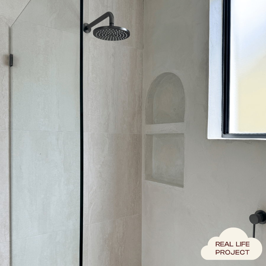 Wall Mount Shower Arm and Head Set - 250mm Gunmetal Finish for Bathroom & Spa | Perfect for Modern and Luxury Showers